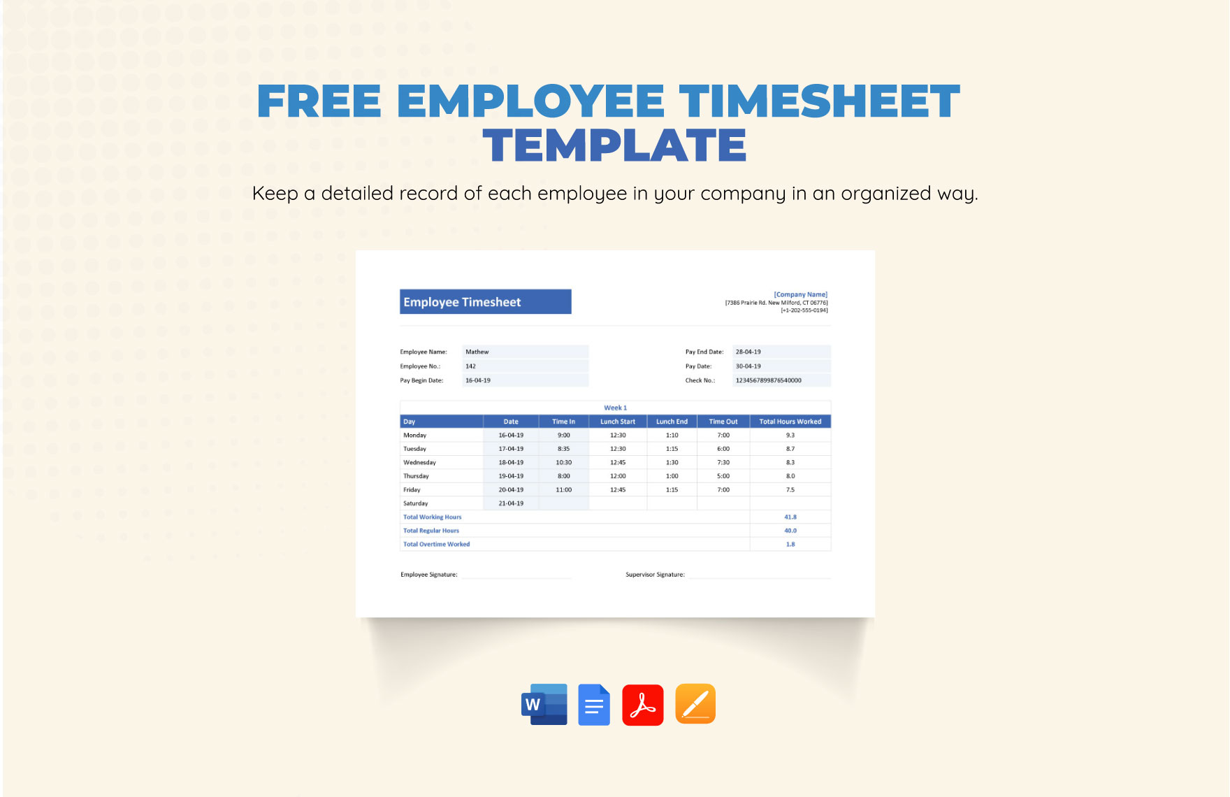 Employee Timesheet Template Employee Timesheet Template