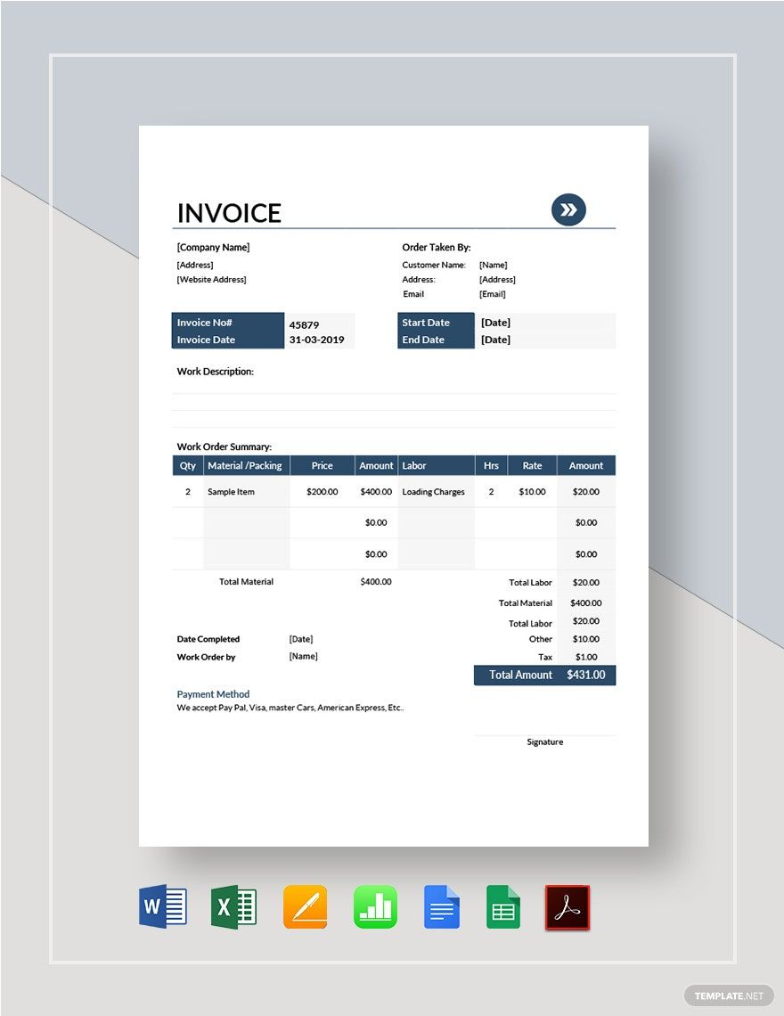 Moving Company Invoice Template in Word, Excel, Google Docs, Google Sheets, PDF, Apple Numbers, Pages - Download | Template.net Moving Company Invoice Template in Word, Excel, Google Docs, Google Sheets, PDF, Apple Numbers, Pages - Download | Template.net