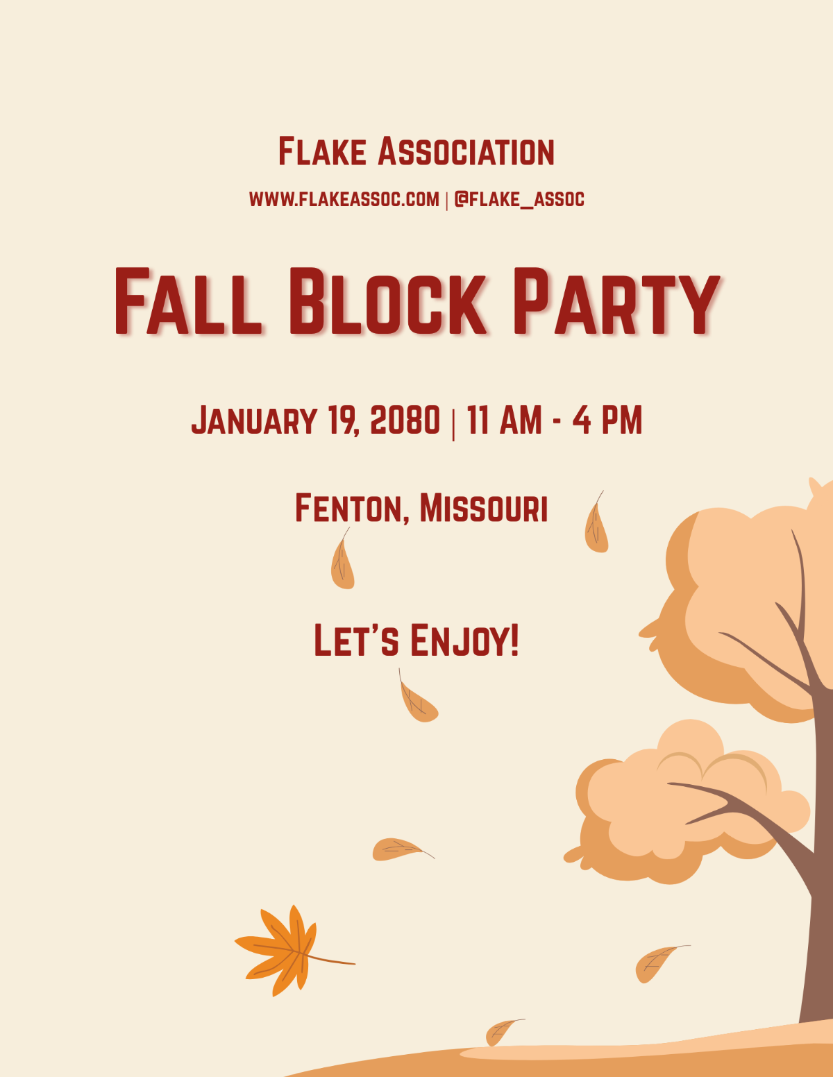 Free Fall Block Party Flyer Template to Edit Online Free Fall Block Party Flyer Template to Edit Online