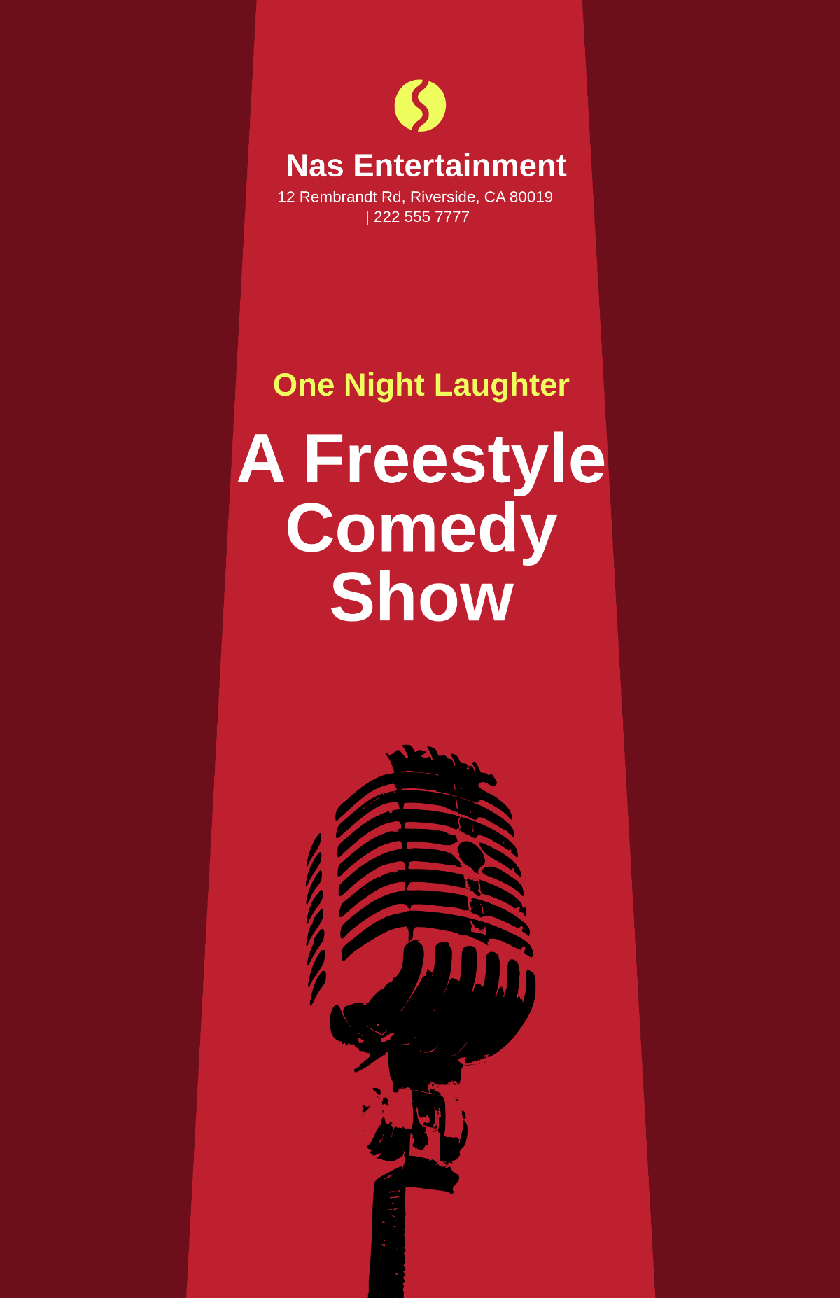 Free Comedy Show Promotional Poster Template to Edit Online Free Comedy Show Promotional Poster Template to Edit Online