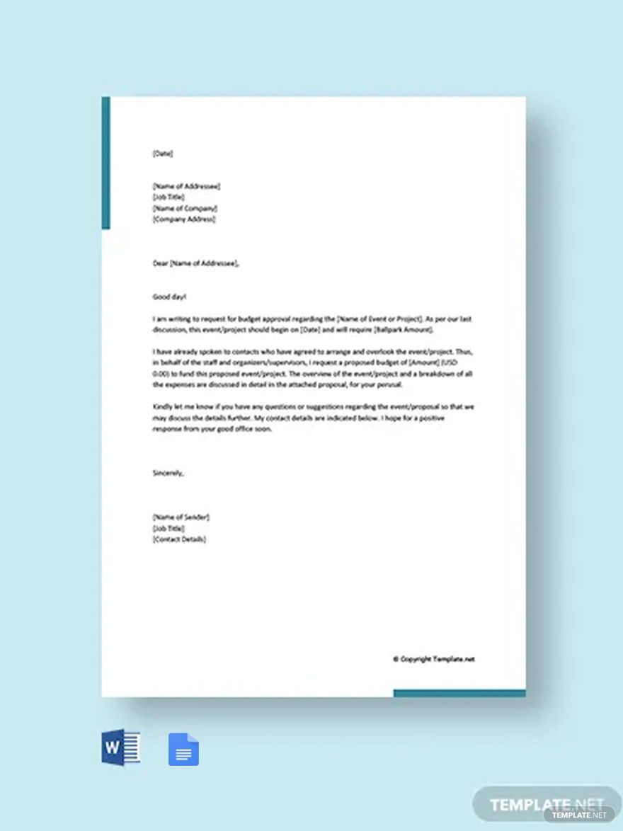 Budget Proposal Request Letter Template in Google Docs, Word, Pages, PDF - Download | Template.net Budget Proposal Request Letter Template in Google Docs, Word, Pages, PDF - Download | Template.net