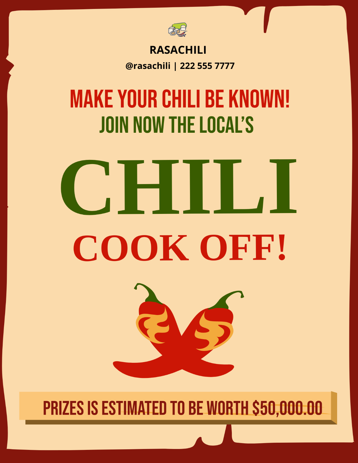 Free Special Chili Cook Off Flyer Template to Edit Online Free Special Chili Cook Off Flyer Template to Edit Online