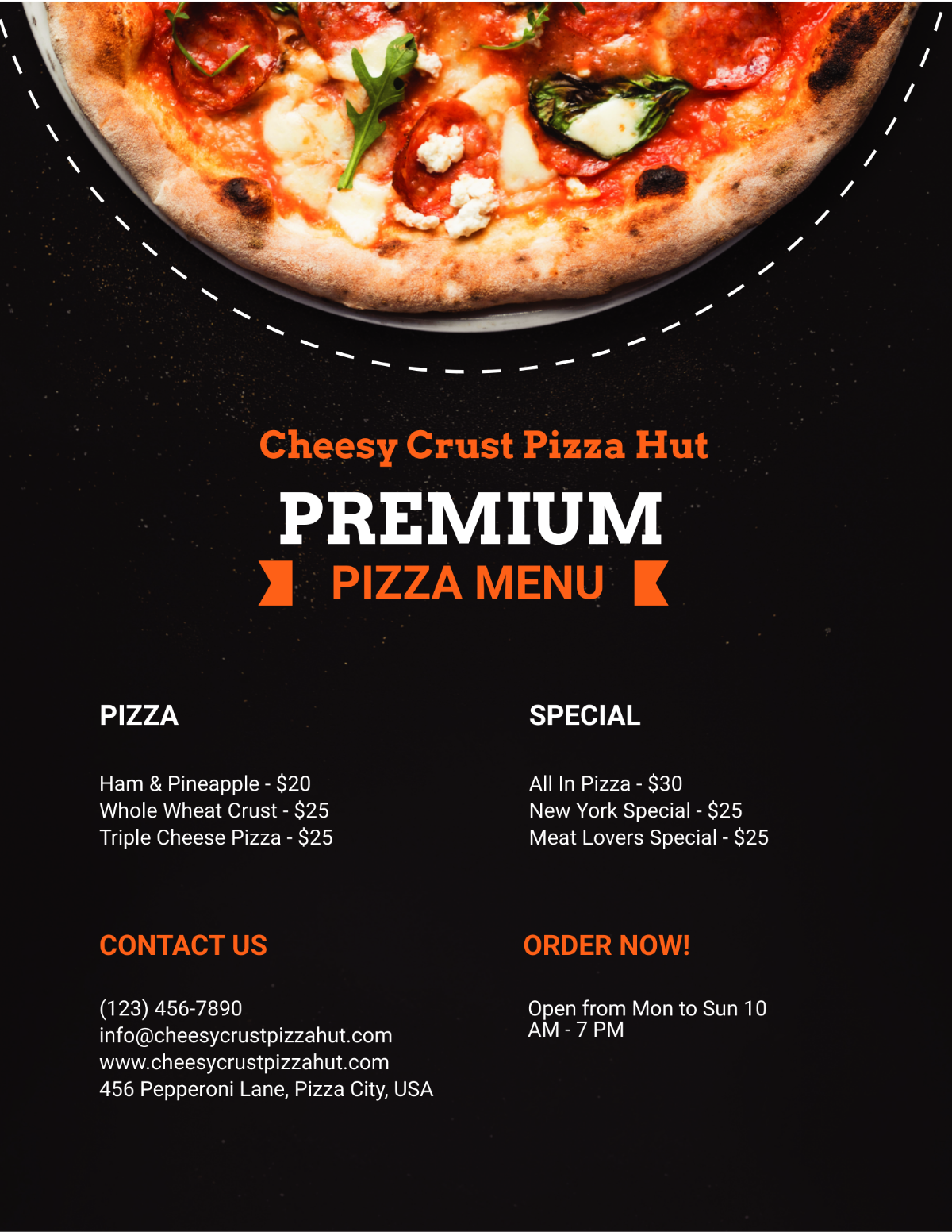 Free Pizza Menu Flyer Template to Edit Online Free Pizza Menu Flyer Template to Edit Online