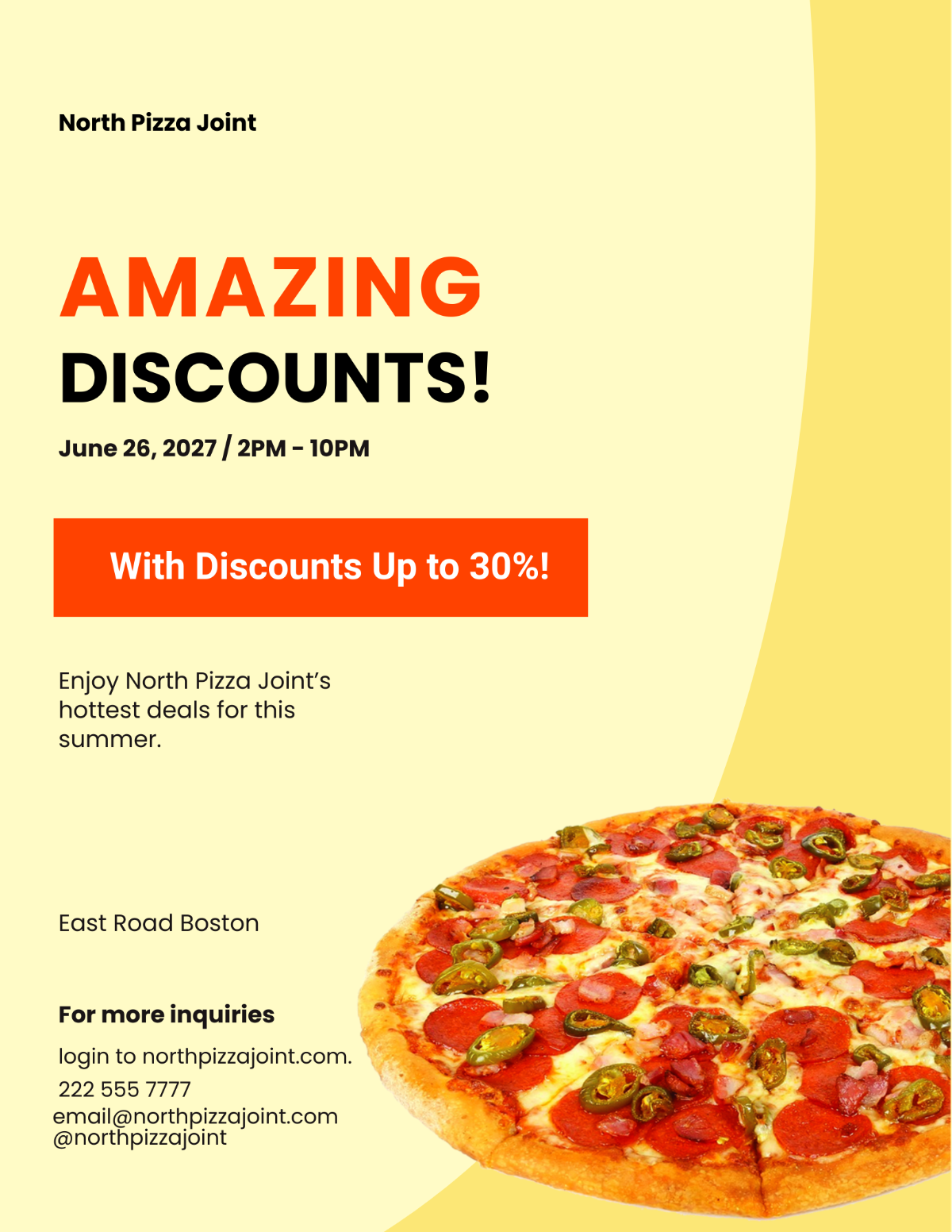 Free Pizza Promotion Flyer Template to Edit Online Free Pizza Promotion Flyer Template to Edit Online