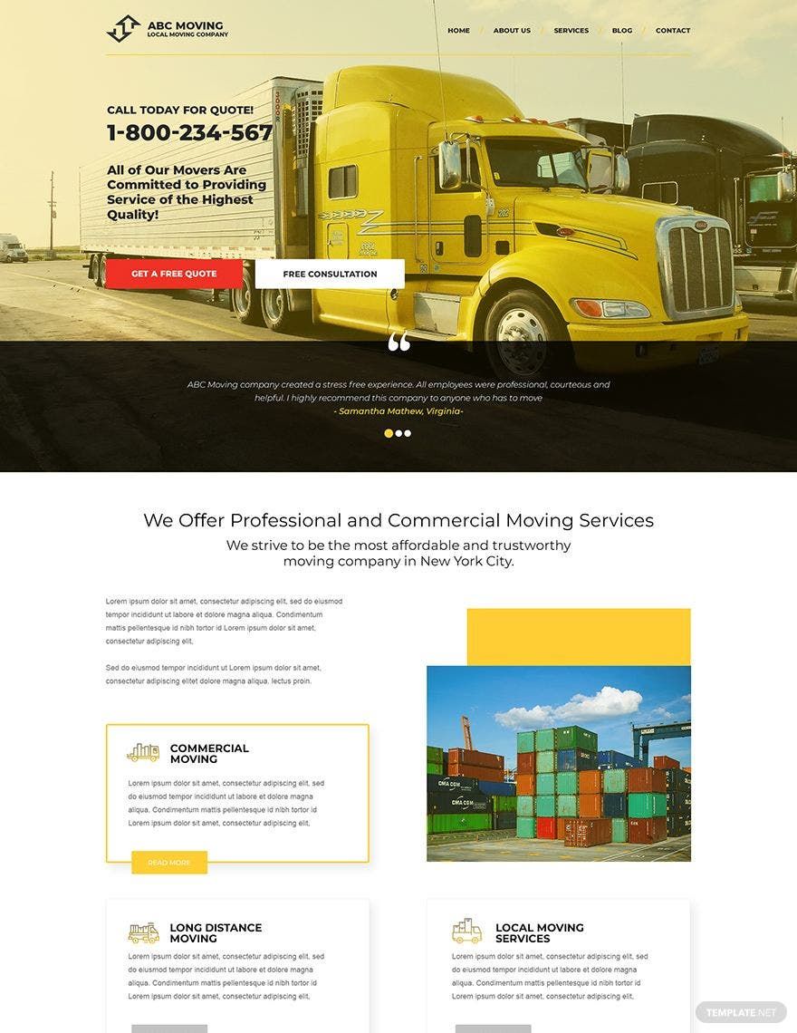 Moving Company PSD Landing Page Template in PSD - Download | Template.net Moving Company PSD Landing Page Template in PSD - Download | Template.net
