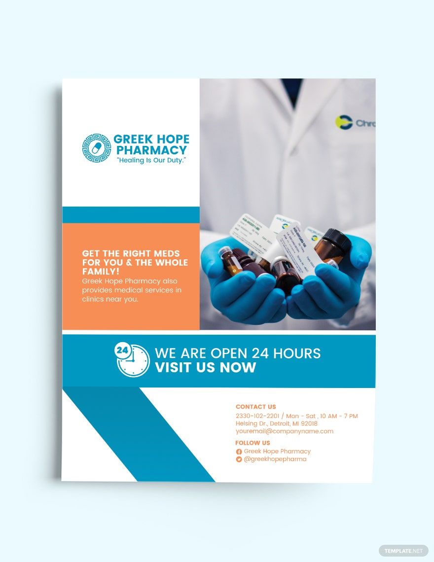 Pharmacy Medical Services Flyer Template in Publisher, Illustrator, Word, Pages, InDesign, PSD, Google Docs - Download | Template.net Pharmacy Medical Services Flyer Template in Publisher, Illustrator, Word, Pages, InDesign, PSD, Google Docs - Download | Template.net