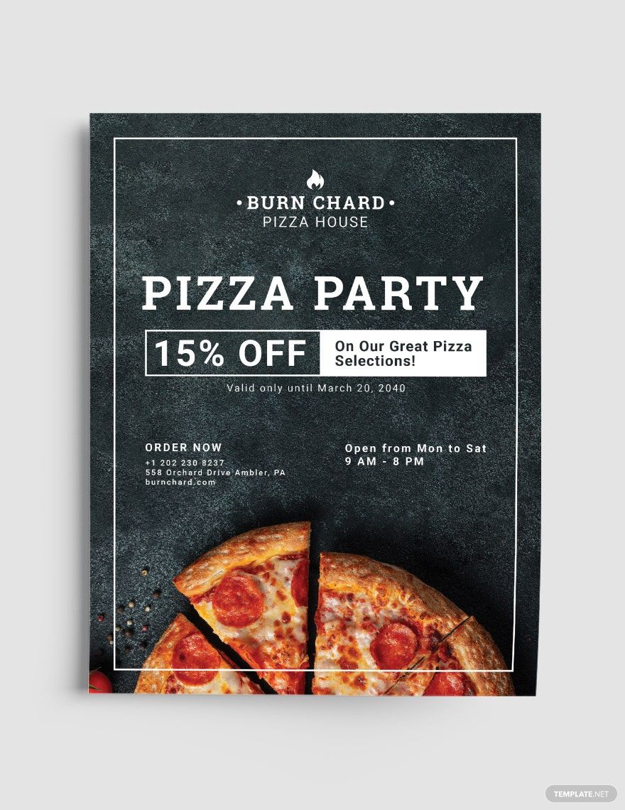 Pizza Place Flyer Template in Pages, InDesign, Word, Google Docs, Publisher, Illustrator, PSD - Download | Template.net Pizza Place Flyer Template in Pages, InDesign, Word, Google Docs, Publisher, Illustrator, PSD - Download | Template.net