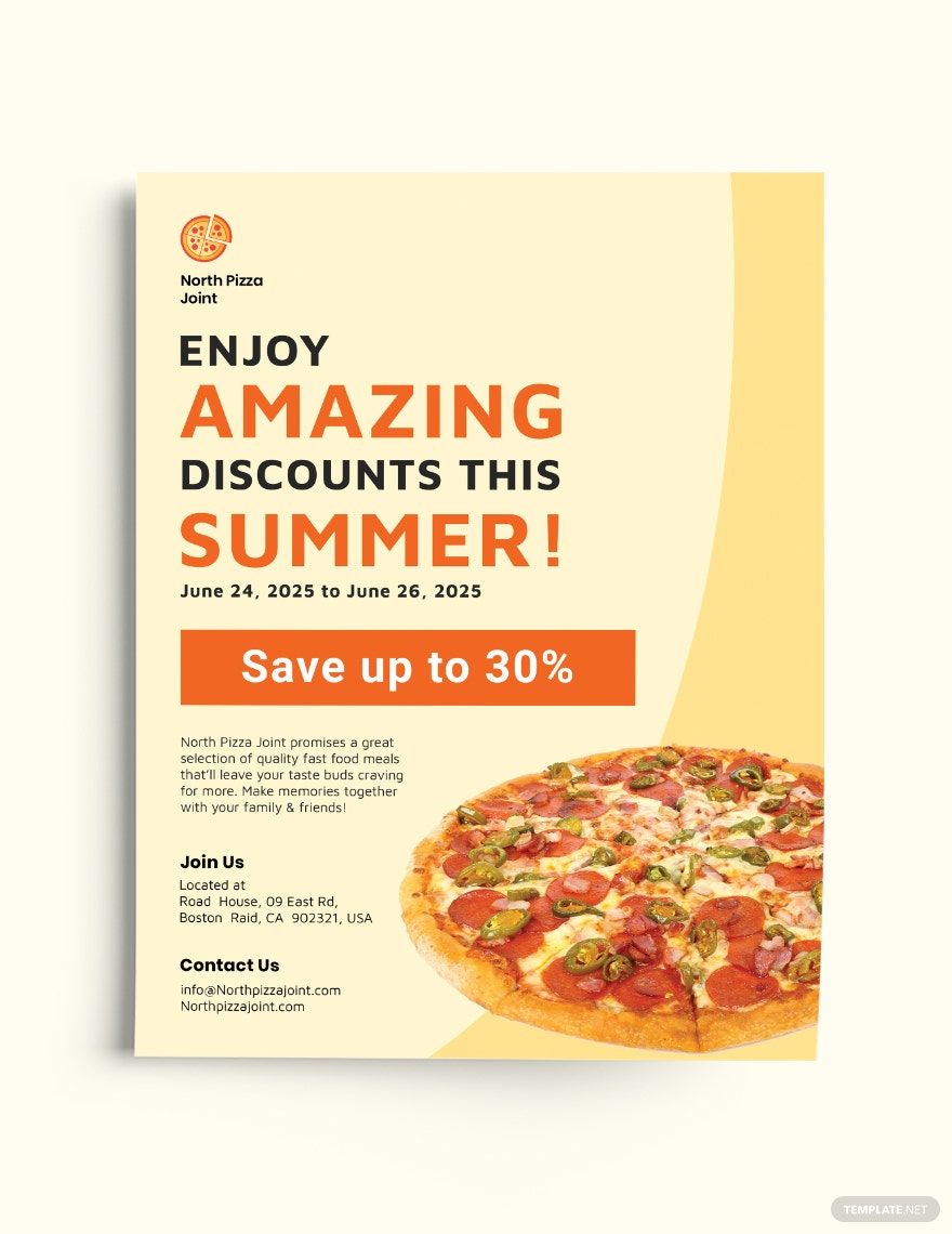 Pizza Promotion Flyer Template in Pages, InDesign, Publisher, Word, Google Docs, Illustrator, PSD - Download | Template.net Pizza Promotion Flyer Template in Pages, InDesign, Publisher, Word, Google Docs, Illustrator, PSD - Download | Template.net