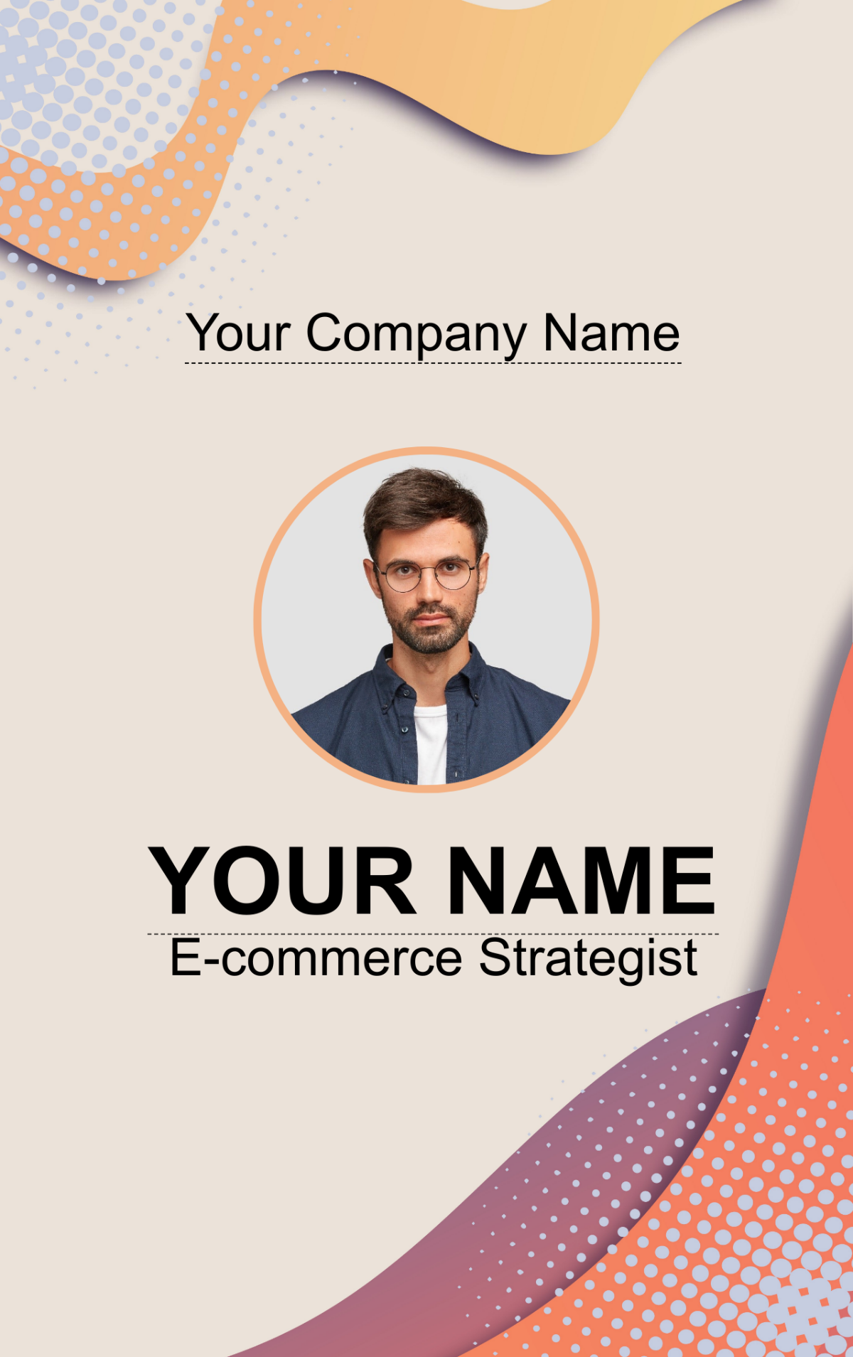 E-commerce Strategist ID Card Template E-commerce Strategist ID Card Template
