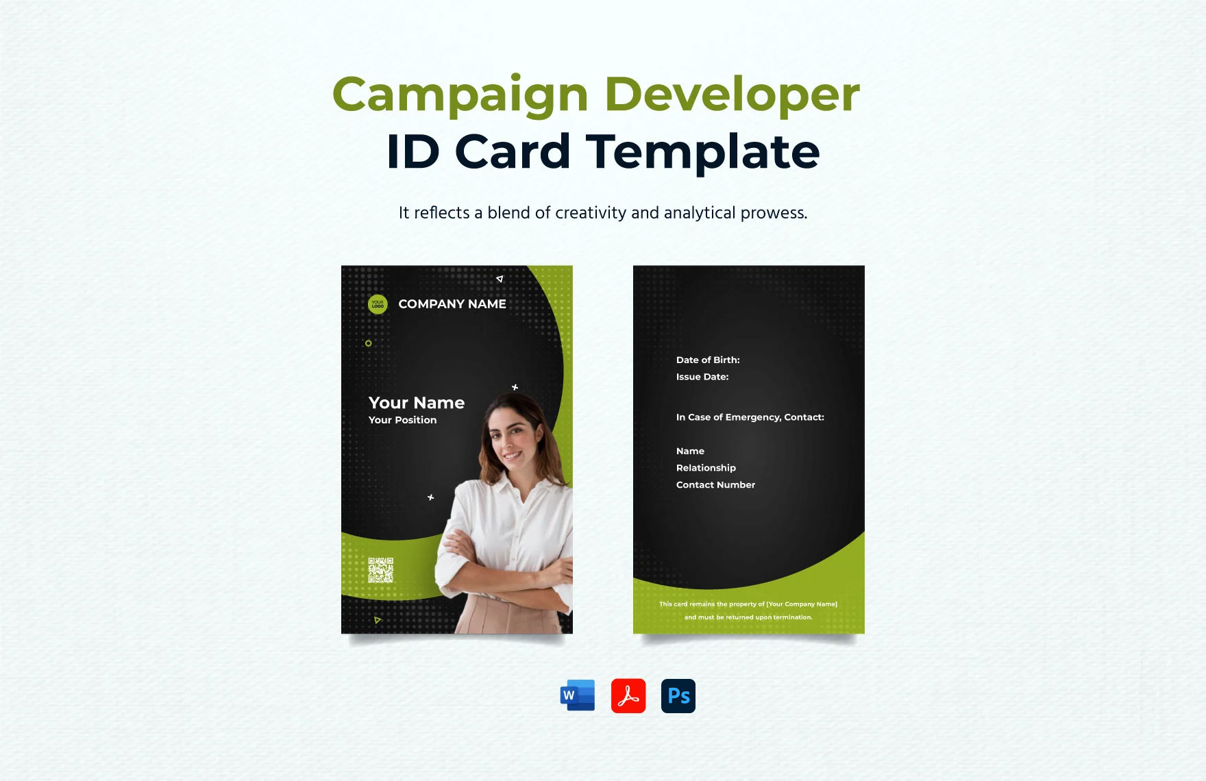 Campaign Developer ID Card Template Campaign Developer ID Card Template