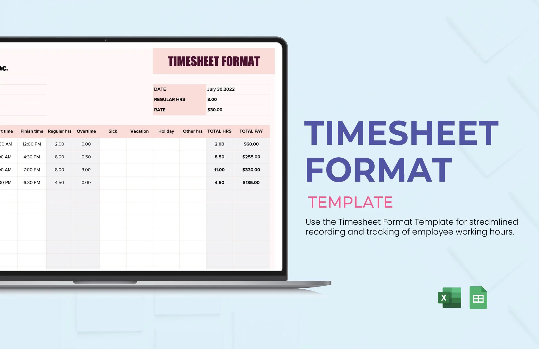 Timesheet Format Template Timesheet Format Template