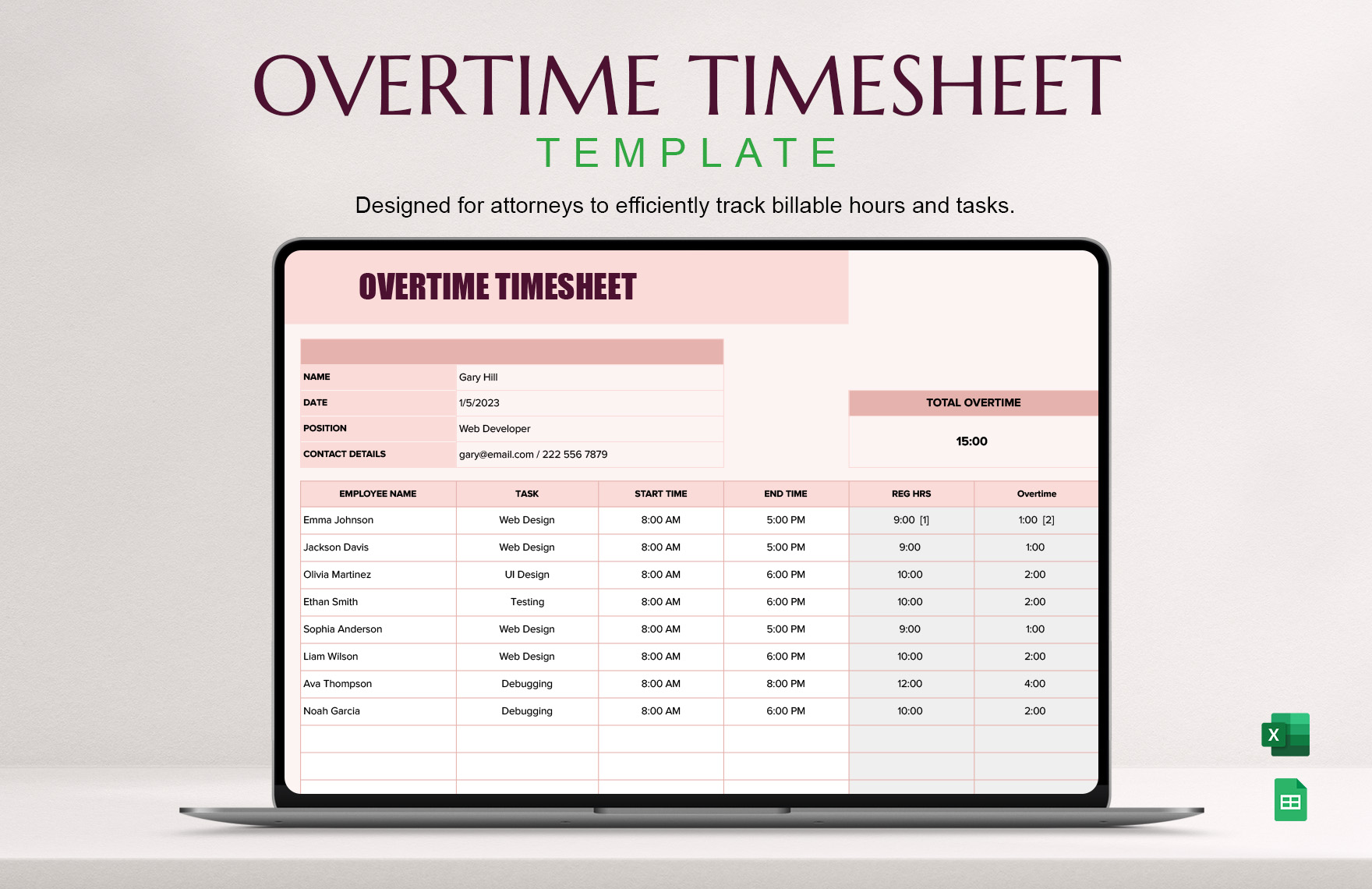 Overtime Timesheet Template Overtime Timesheet Template
