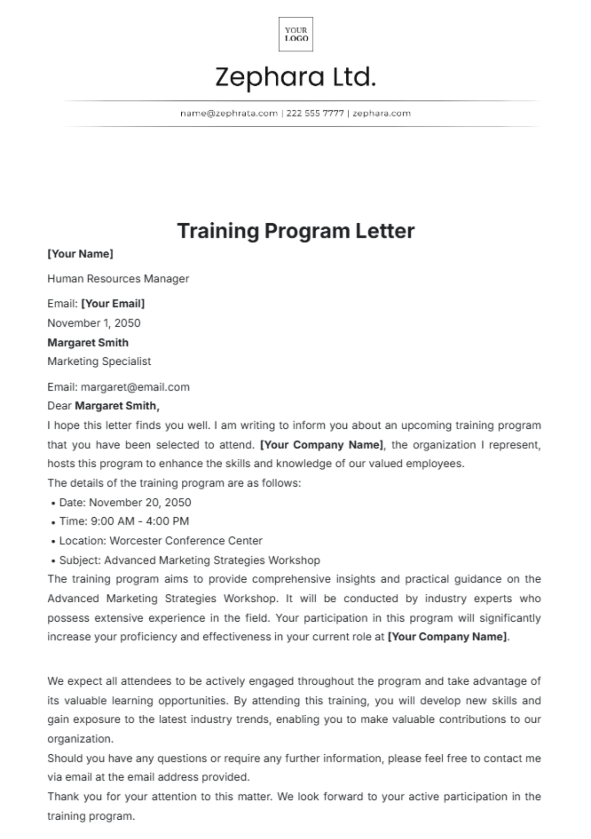 Free Training Program Letter Template to Edit Online Free Training Program Letter Template to Edit Online