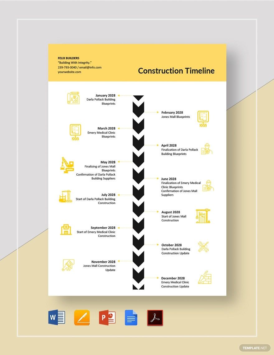 Construction Timeline Template Construction Timeline Template