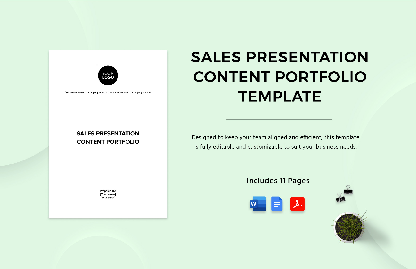 Sales Presentation Content Portfolio Template Sales Presentation Content Portfolio Template