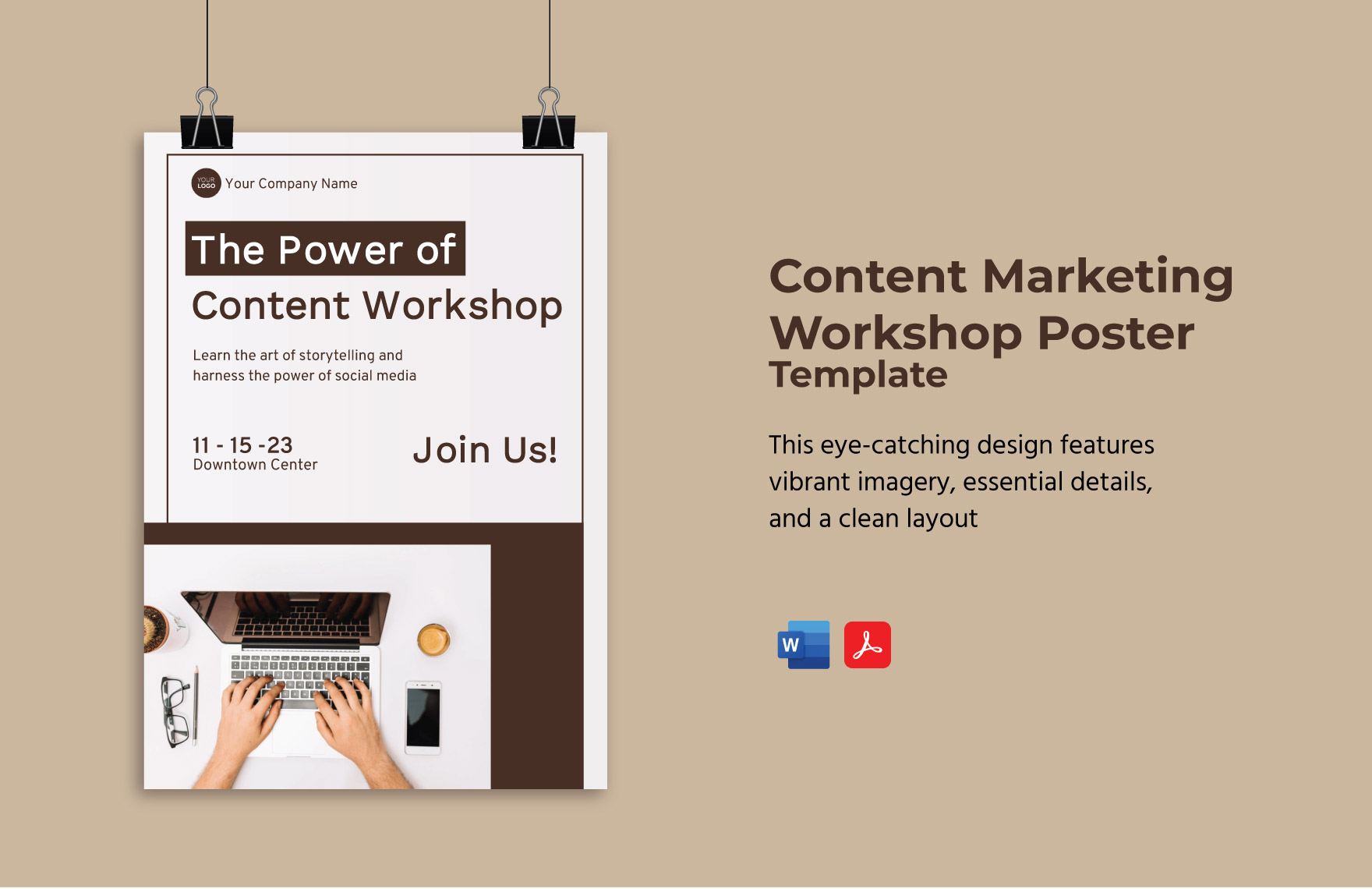 Content Marketing Workshop Poster Template Content Marketing Workshop Poster Template