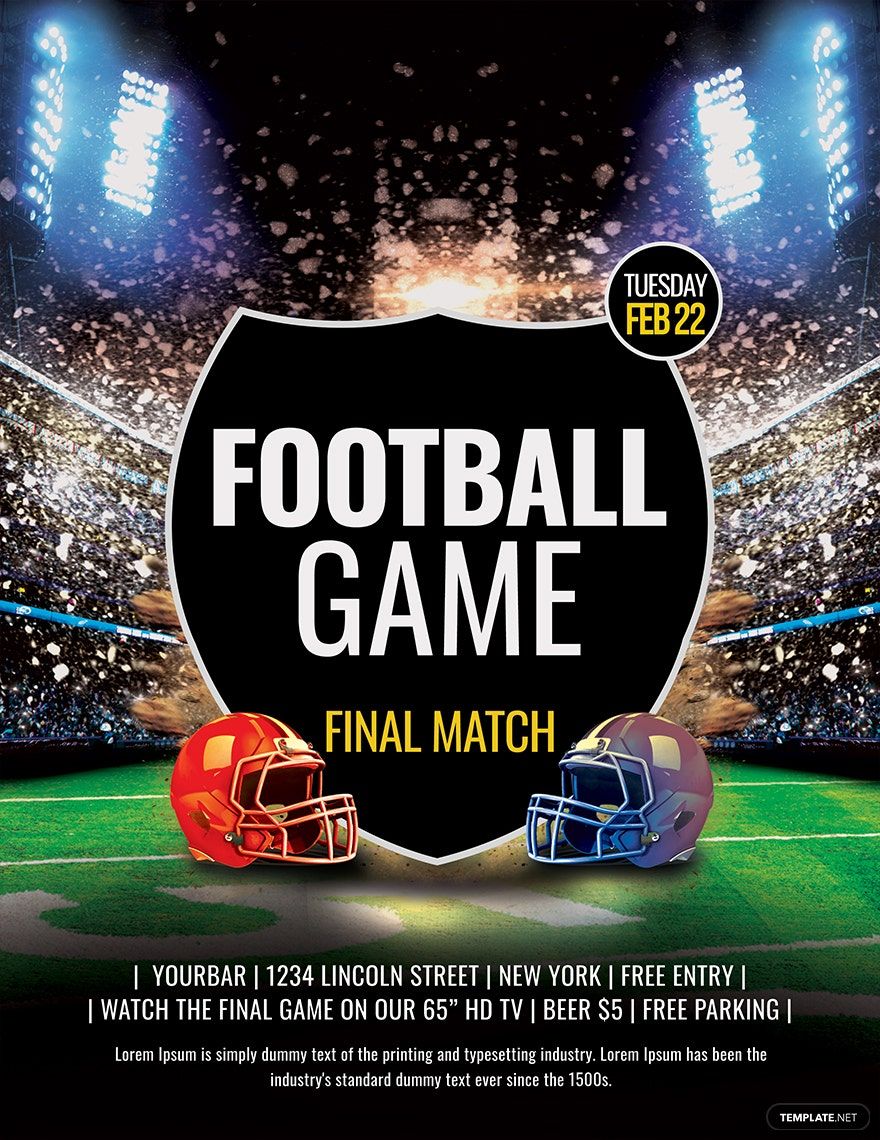 Sample Football Game Flyer Template in Pages, Illustrator, Publisher, PSD, Word, Google Docs - Download | Template.net Sample Football Game Flyer Template in Pages, Illustrator, Publisher, PSD, Word, Google Docs - Download | Template.net
