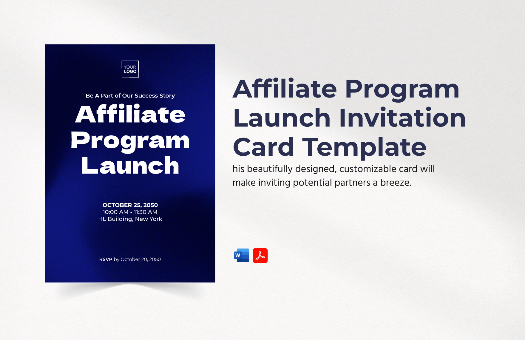 Affiliate Program Launch Invitation Card Template Affiliate Program Launch Invitation Card Template