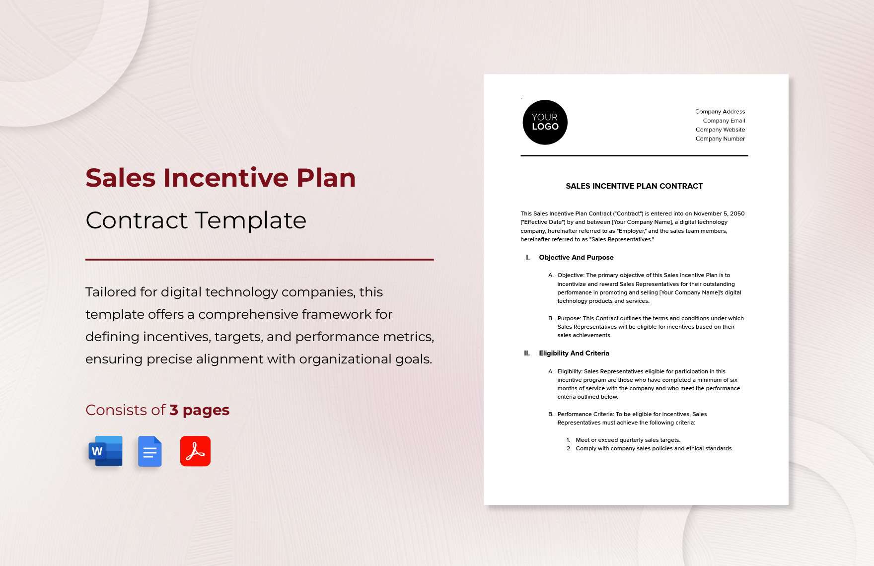 Sales Incentive Plan Contract Template Sales Incentive Plan Contract Template