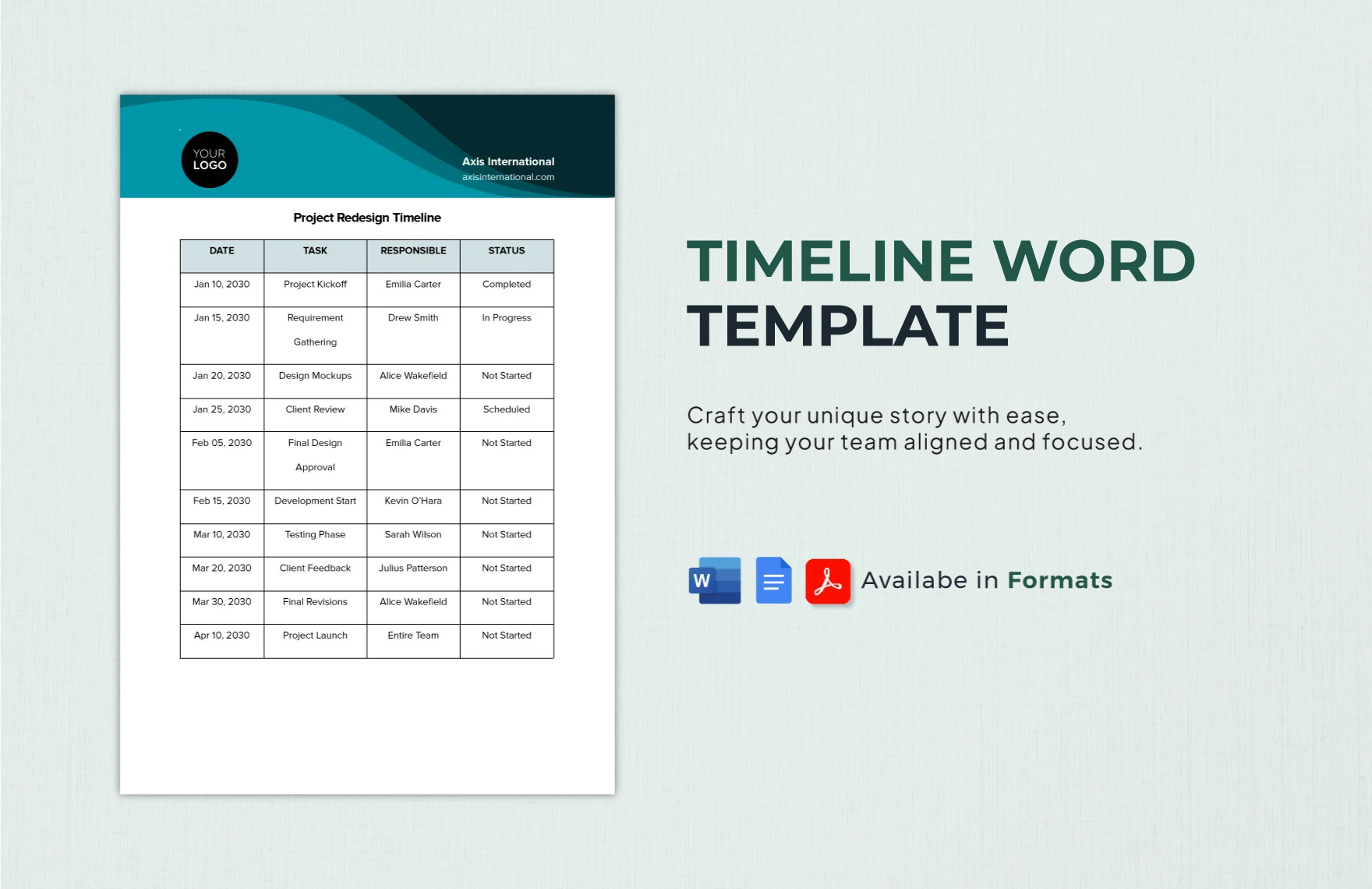 Timeline Word Template Timeline Word Template