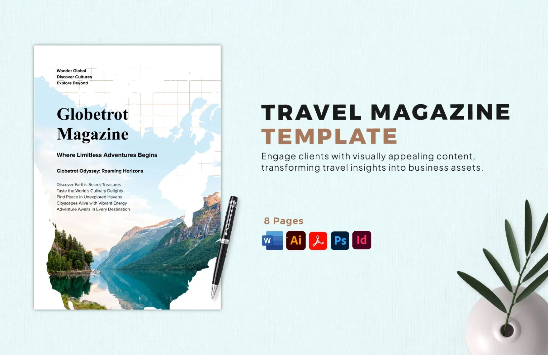 Travel Magazine Template in Word, PDF, Illustrator, Photoshop, InDesign - Download | Template.net Travel Magazine Template in Word, PDF, Illustrator, Photoshop, InDesign - Download | Template.net