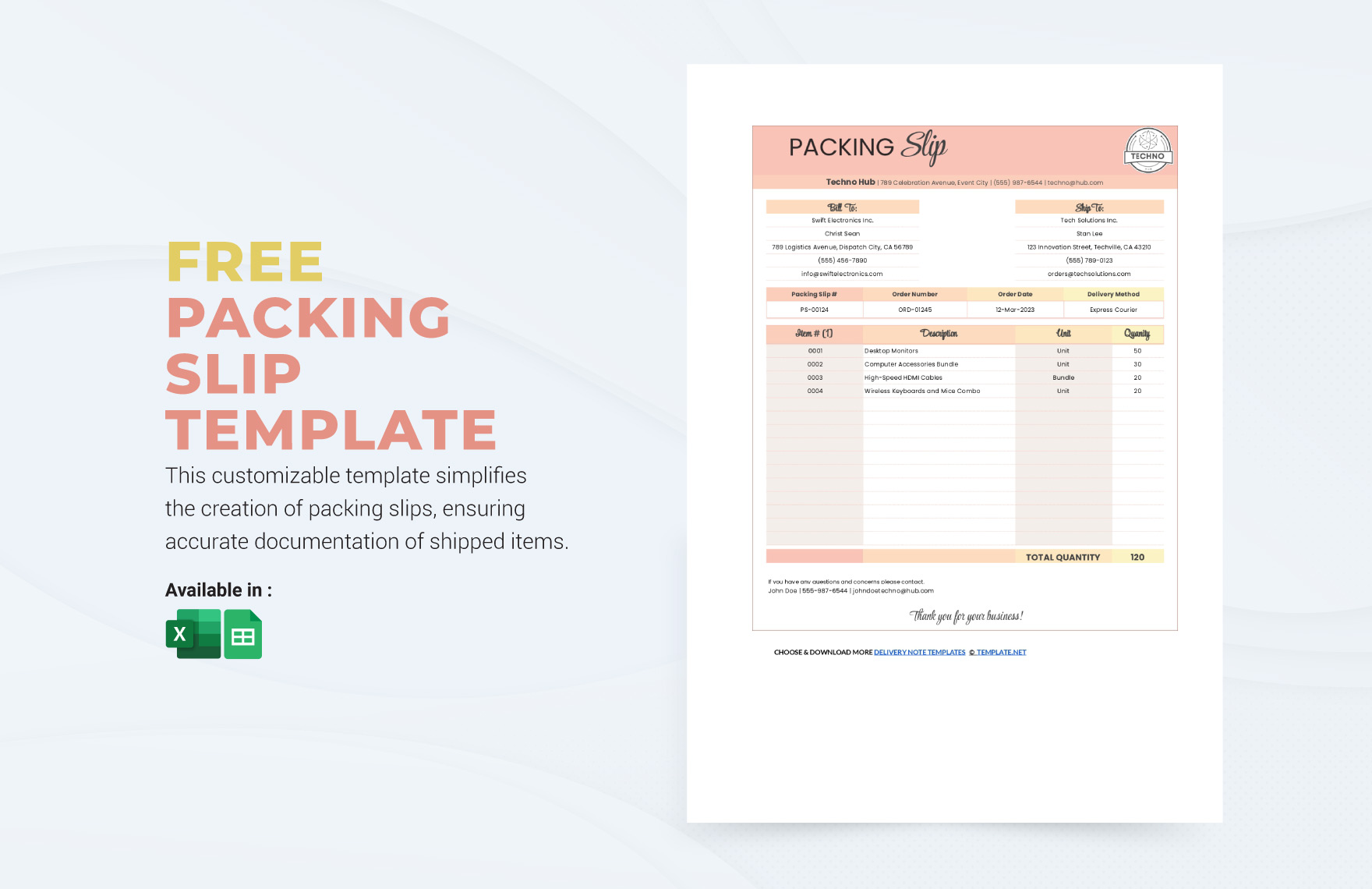 Packing Slip Template Packing Slip Template