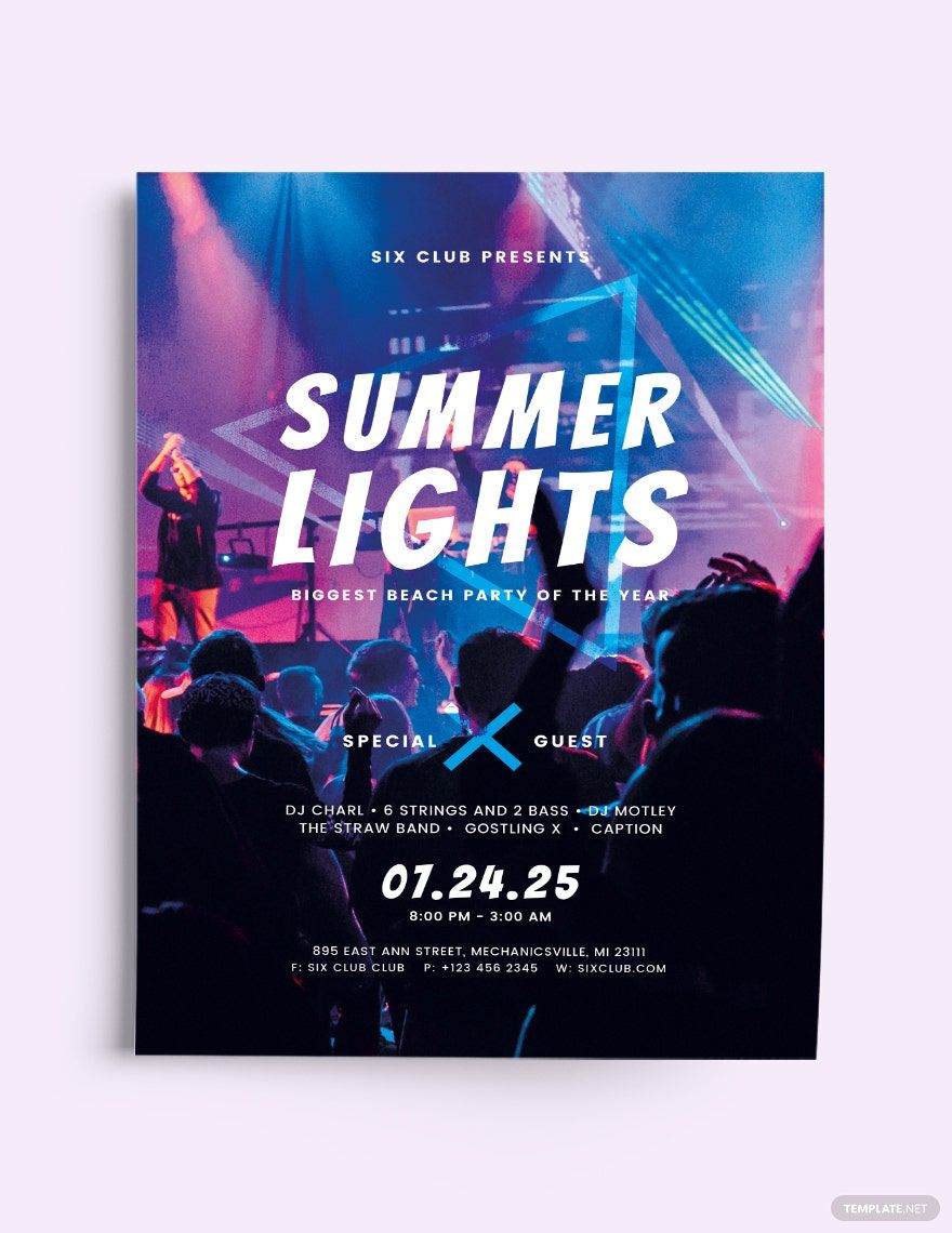 Summer Lights Flyer Template in Illustrator, Pages, PSD, Publisher, InDesign, Word, Google Docs - Download | Template.net Summer Lights Flyer Template in Illustrator, Pages, PSD, Publisher, InDesign, Word, Google Docs - Download | Template.net