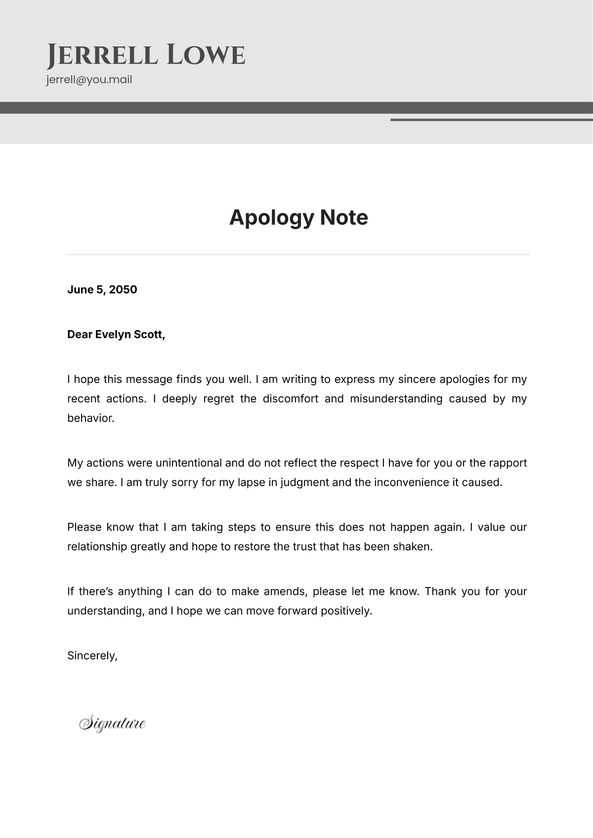 Free Apology Note Template to Edit Online Free Apology Note Template to Edit Online