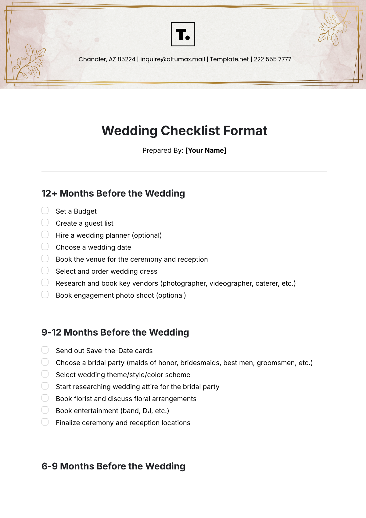 Free Wedding Checklist Format Template to Edit Online Free Wedding Checklist Format Template to Edit Online