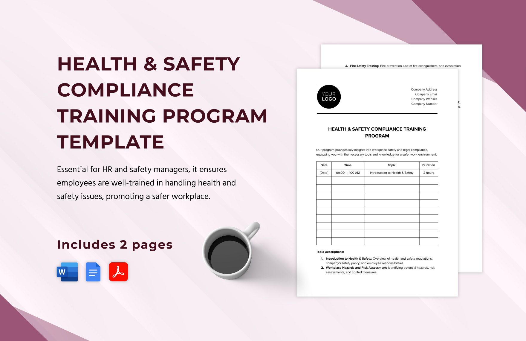 Health & Safety Compliance Training Program Template Health & Safety Compliance Training Program Template