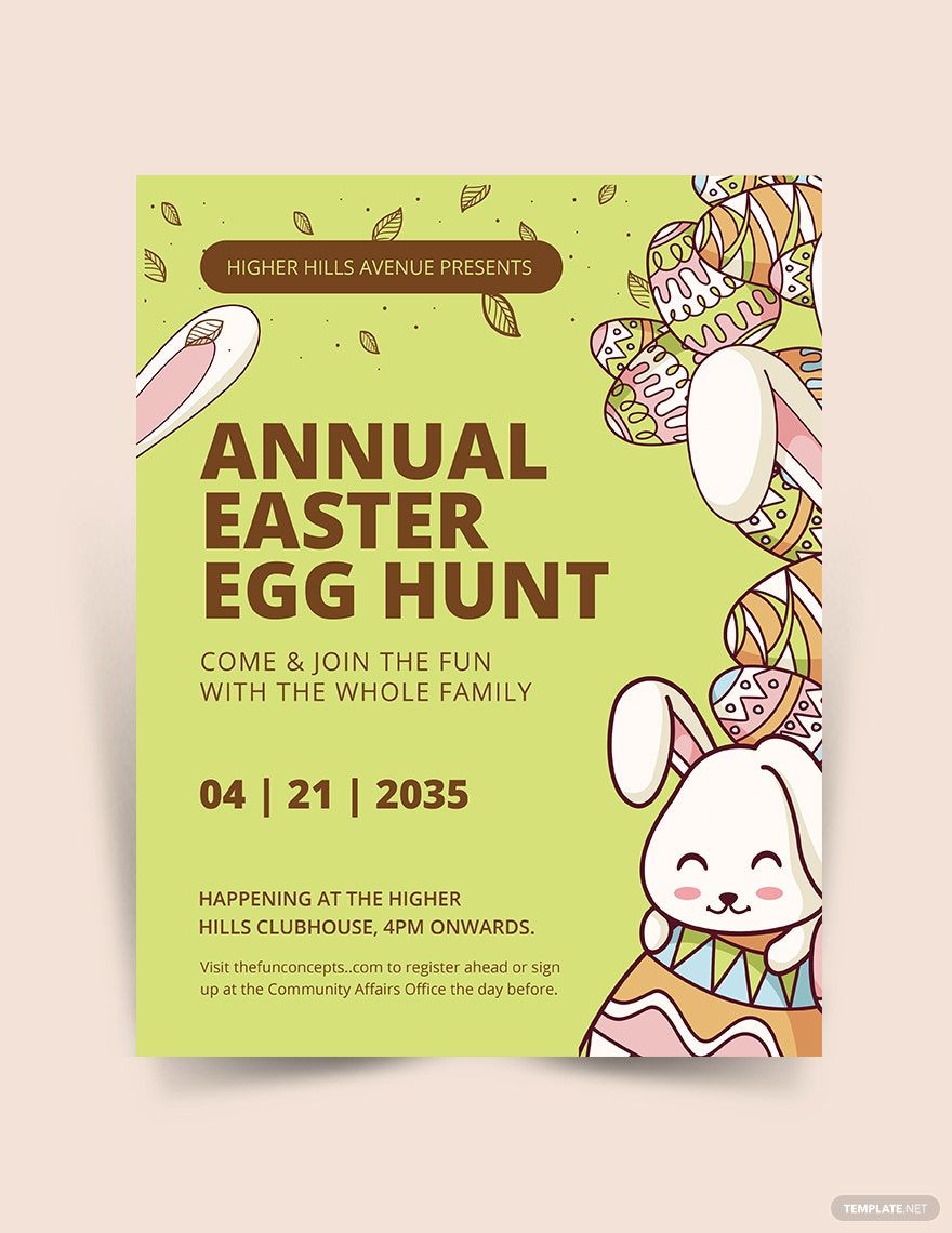 Easter Egg Hunt Party Flyer Template Easter Egg Hunt Party Flyer Template