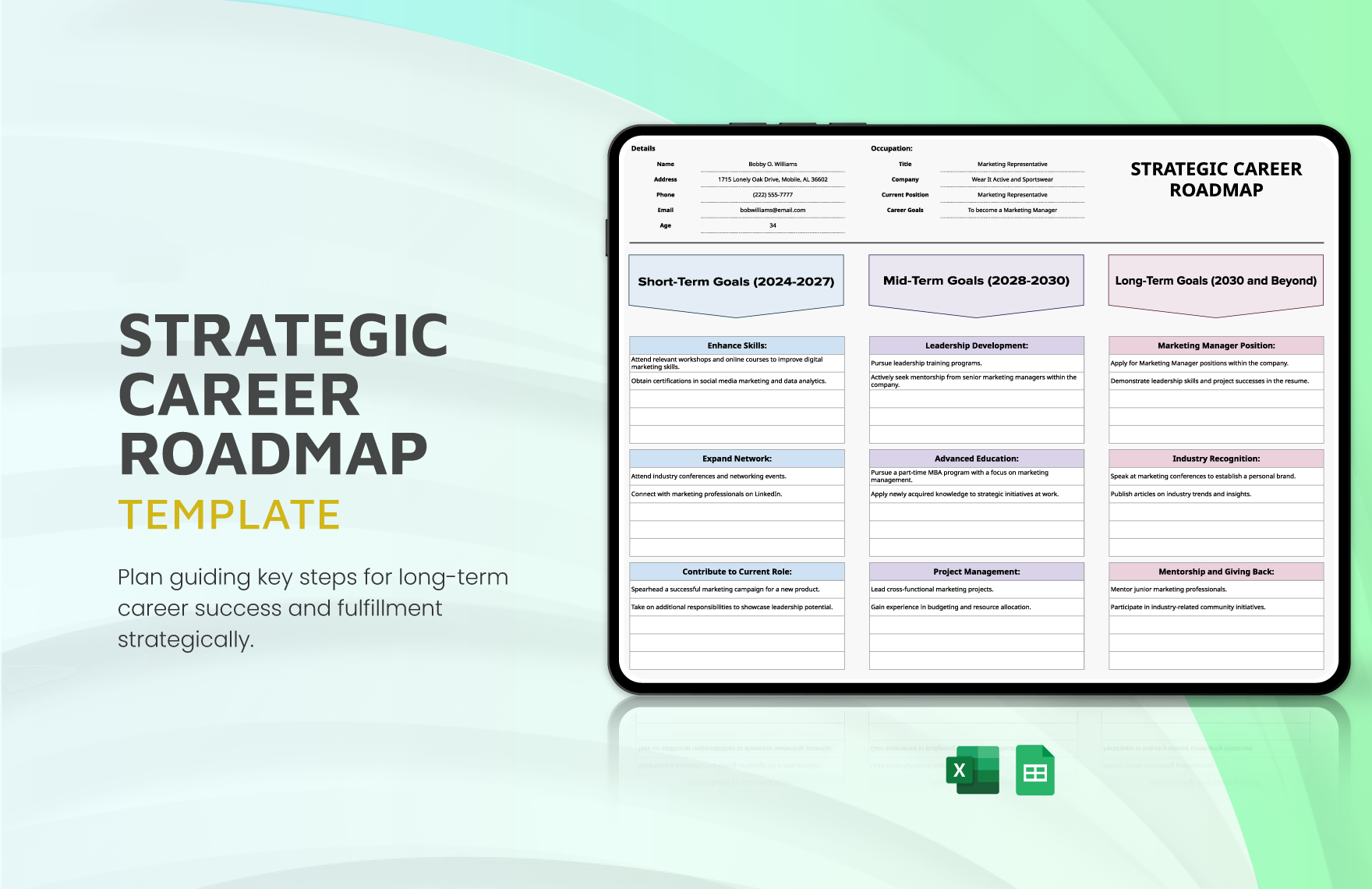 Strategic Career Roadmap Template in Excel, Google Sheets - Download | Template.net Strategic Career Roadmap Template in Excel, Google Sheets - Download | Template.net
