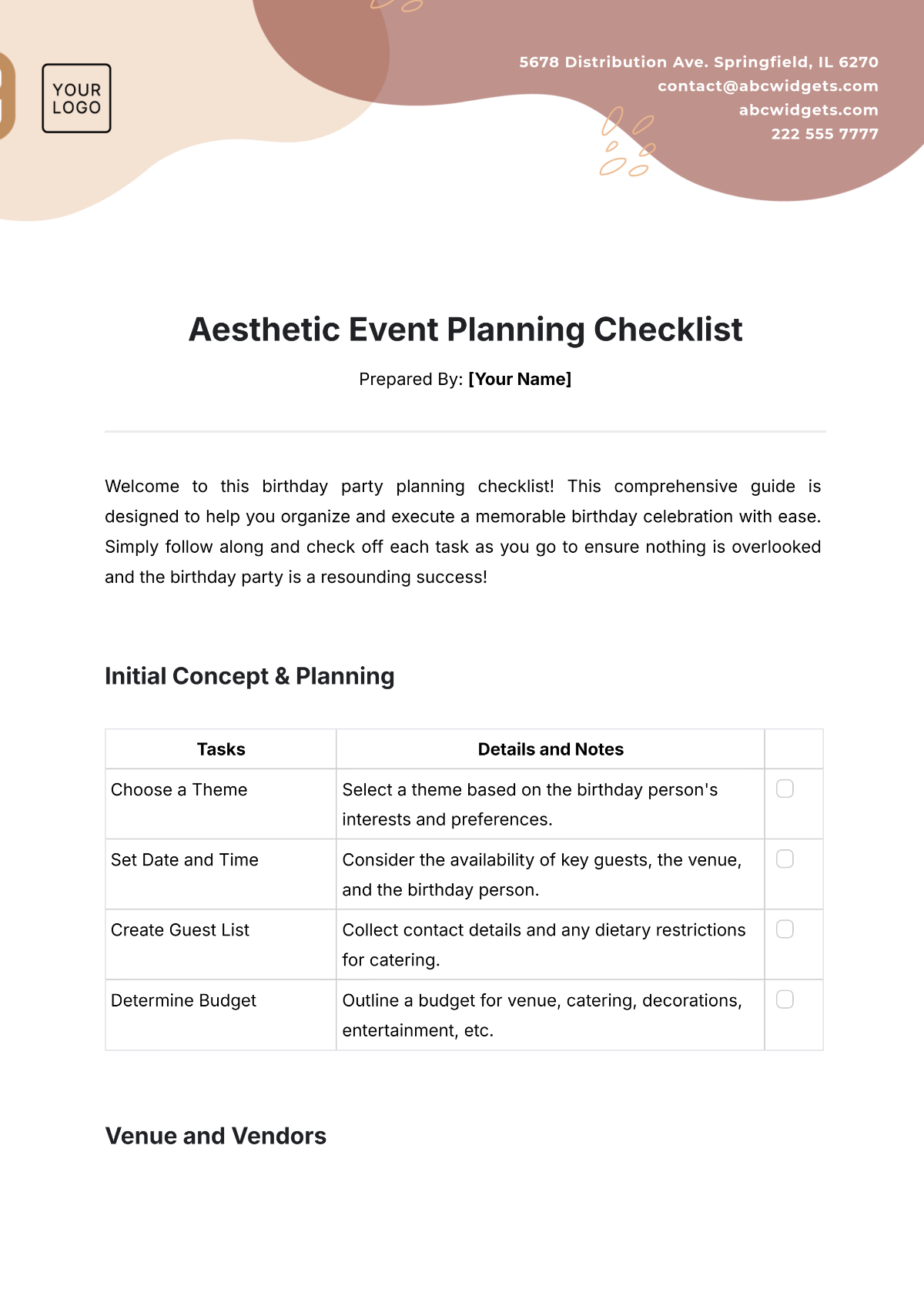 Free Aesthetic Event Planning Checklist Template to Edit Online Free Aesthetic Event Planning Checklist Template to Edit Online
