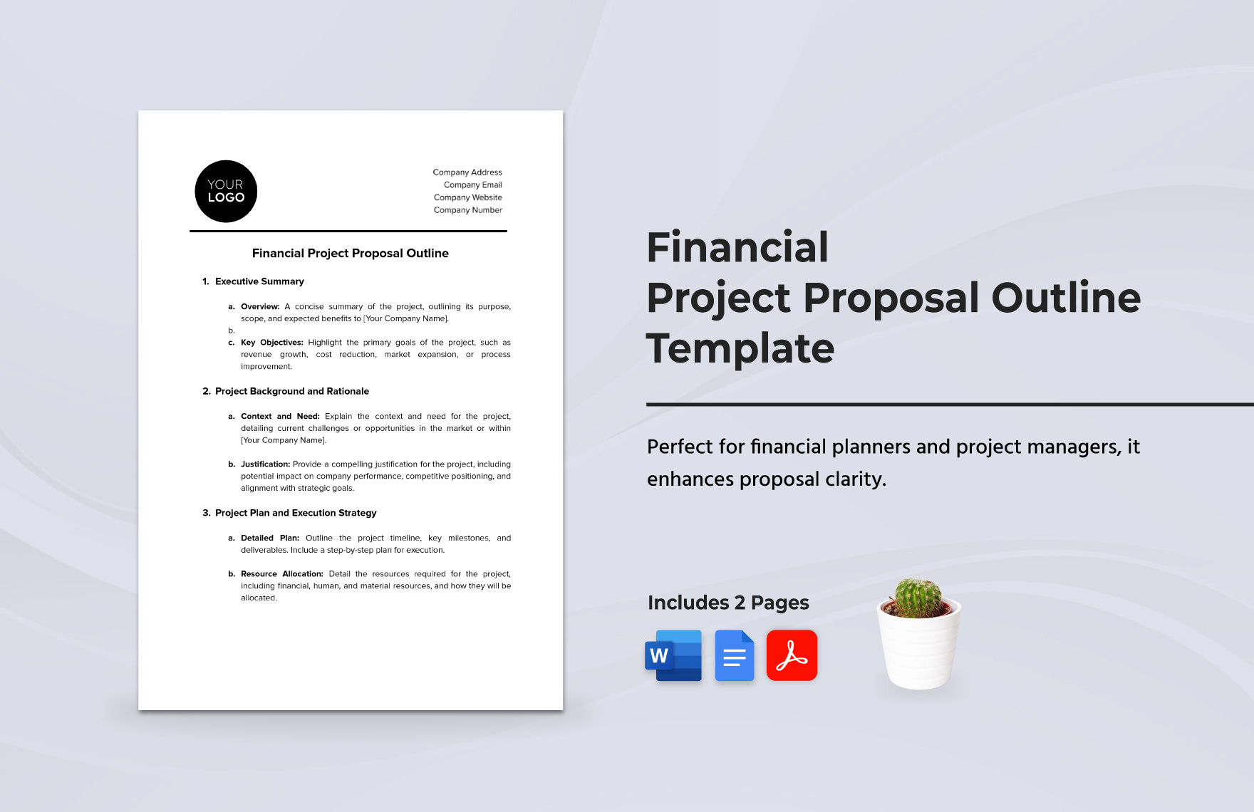 Financial Project Proposal Outline Template in Word, PDF, Google Docs - Download | Template.net Financial Project Proposal Outline Template in Word, PDF, Google Docs - Download | Template.net