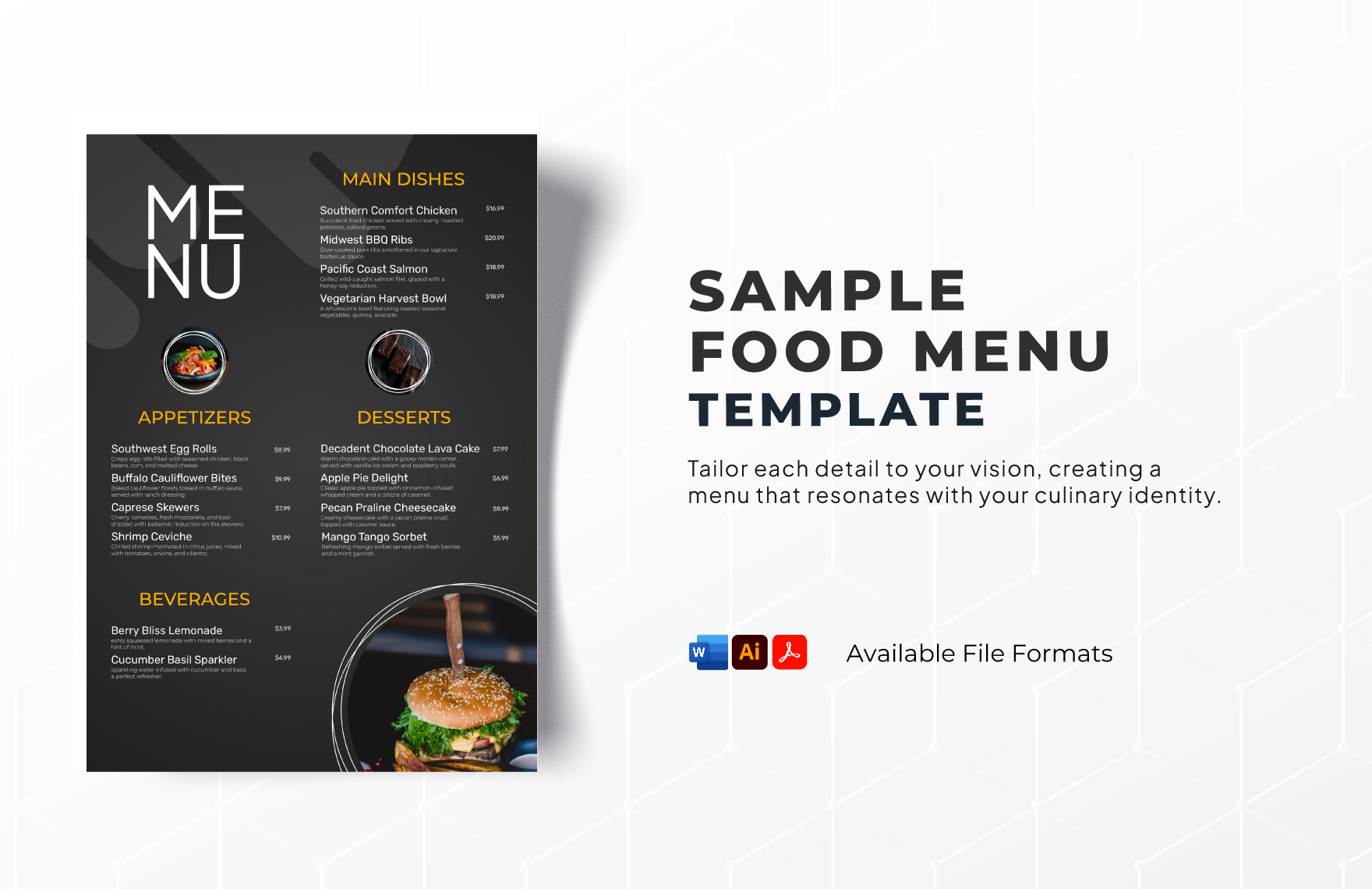 Sample Food Menu Template Sample Food Menu Template