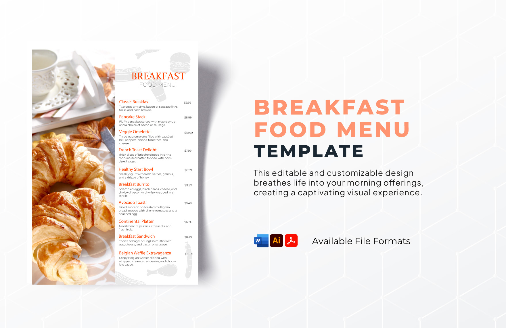 Breakfast Food Menu Template Breakfast Food Menu Template