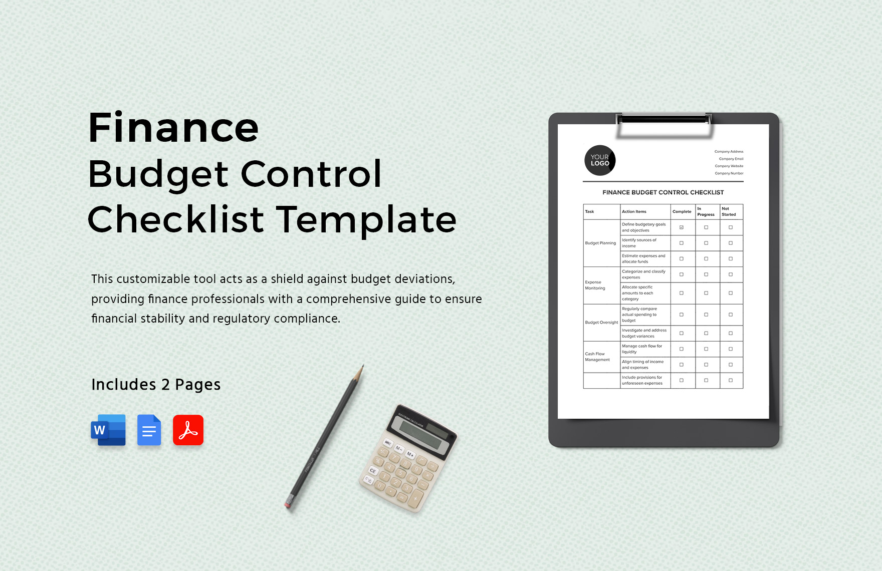 Finance Budget Control Checklist Template in Word, PDF, Google Docs - Download | Template.net Finance Budget Control Checklist Template in Word, PDF, Google Docs - Download | Template.net