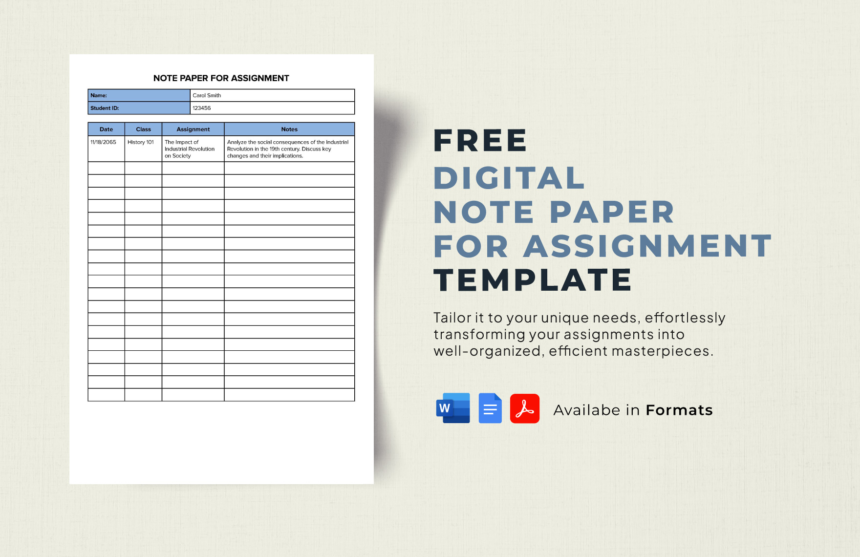 Digital Note Paper for Assignment Template Digital Note Paper for Assignment Template