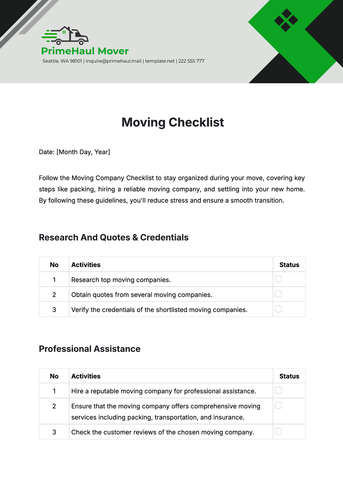 Free Moving Company Checklist Template to Edit Online Free Moving Company Checklist Template to Edit Online