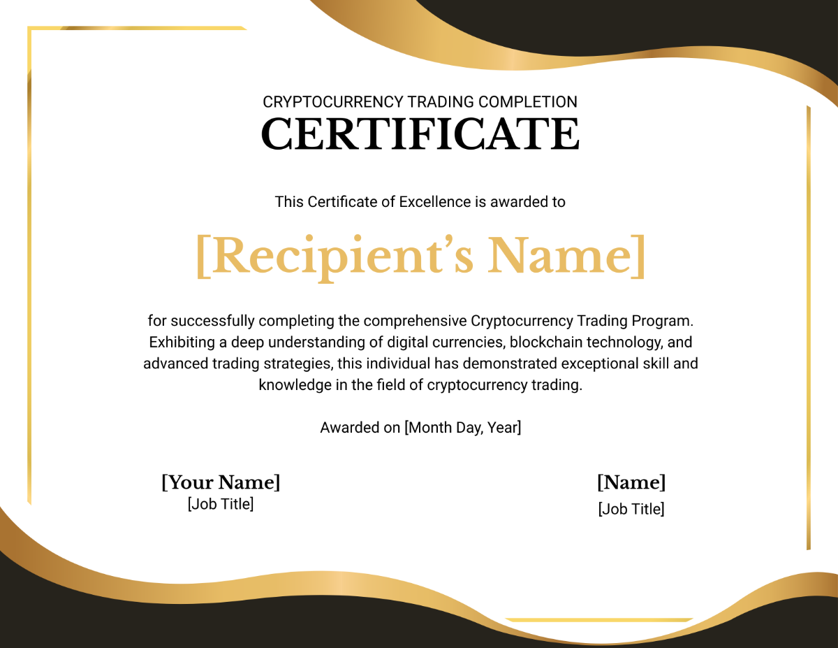 Free Cryptocurrency Trading Completion Certificate Template to Edit Online Free Cryptocurrency Trading Completion Certificate Template to Edit Online