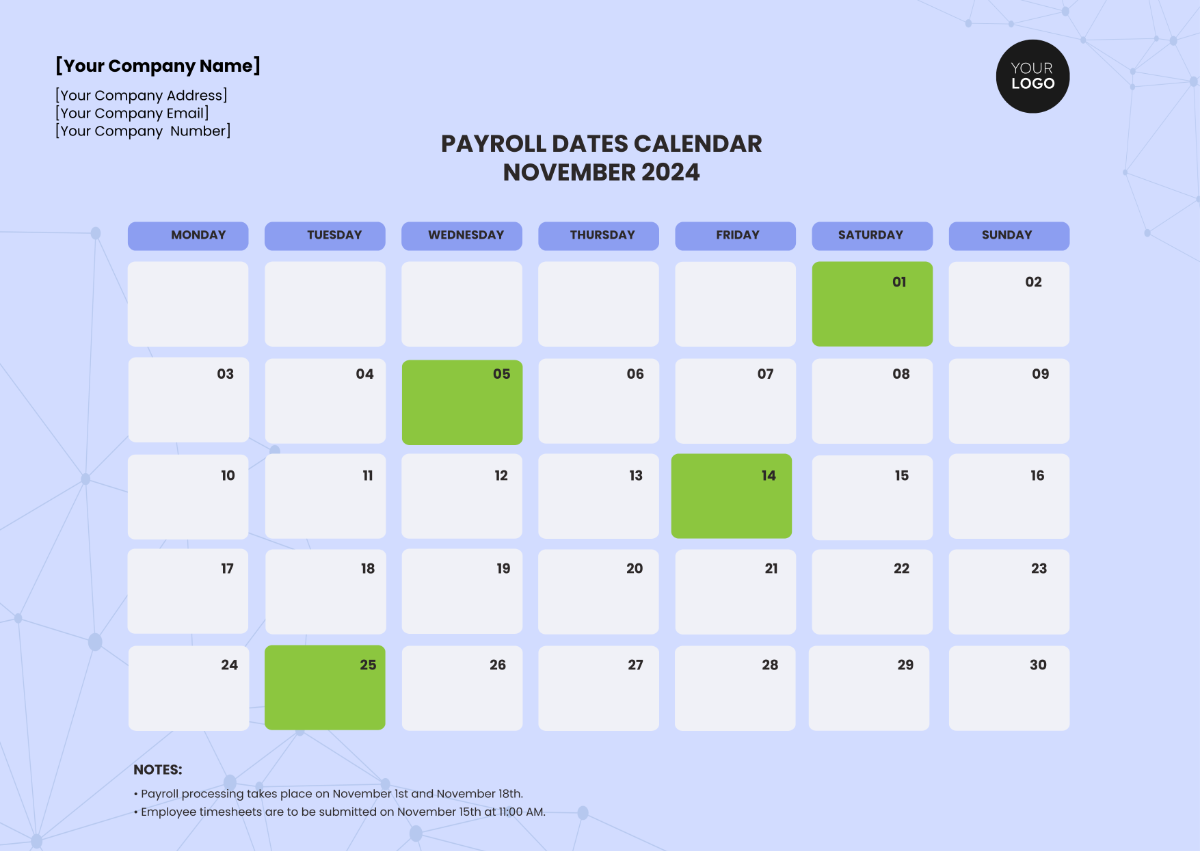Free Payroll Dates Calendar Template to Edit Online Free Payroll Dates Calendar Template to Edit Online