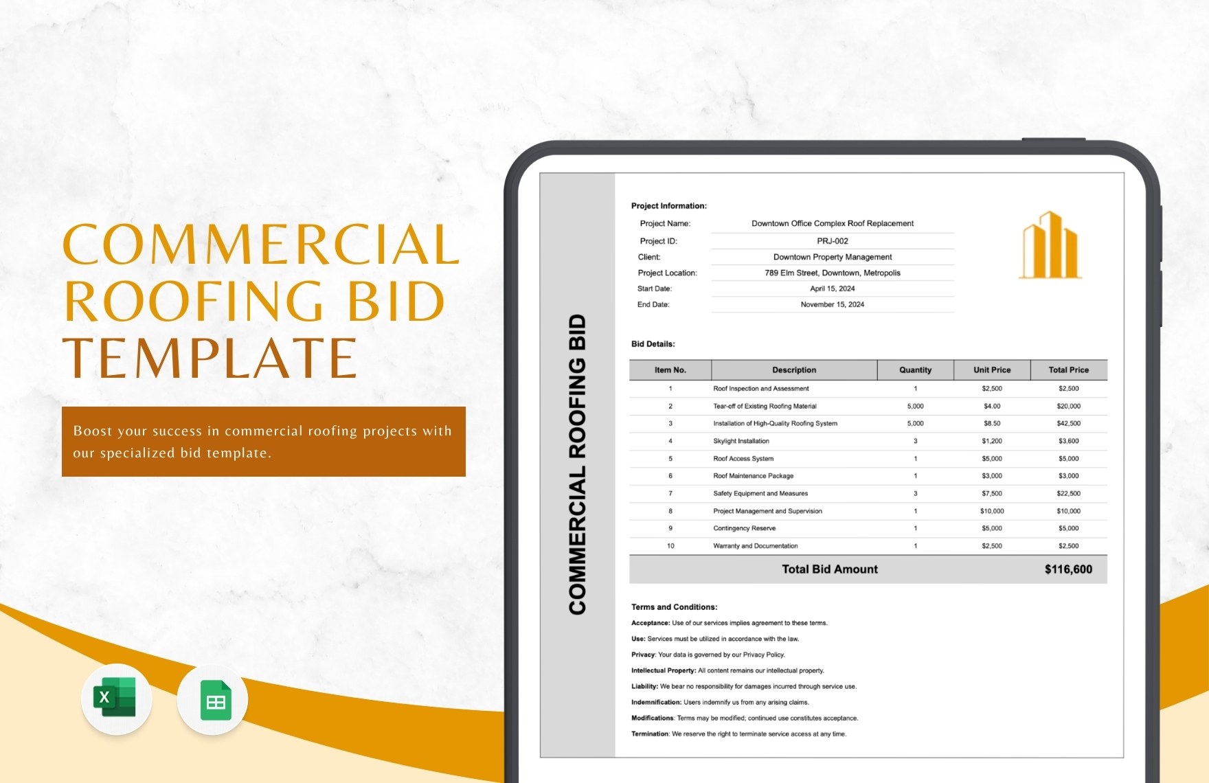 Commercial Roofing Bid Template Commercial Roofing Bid Template