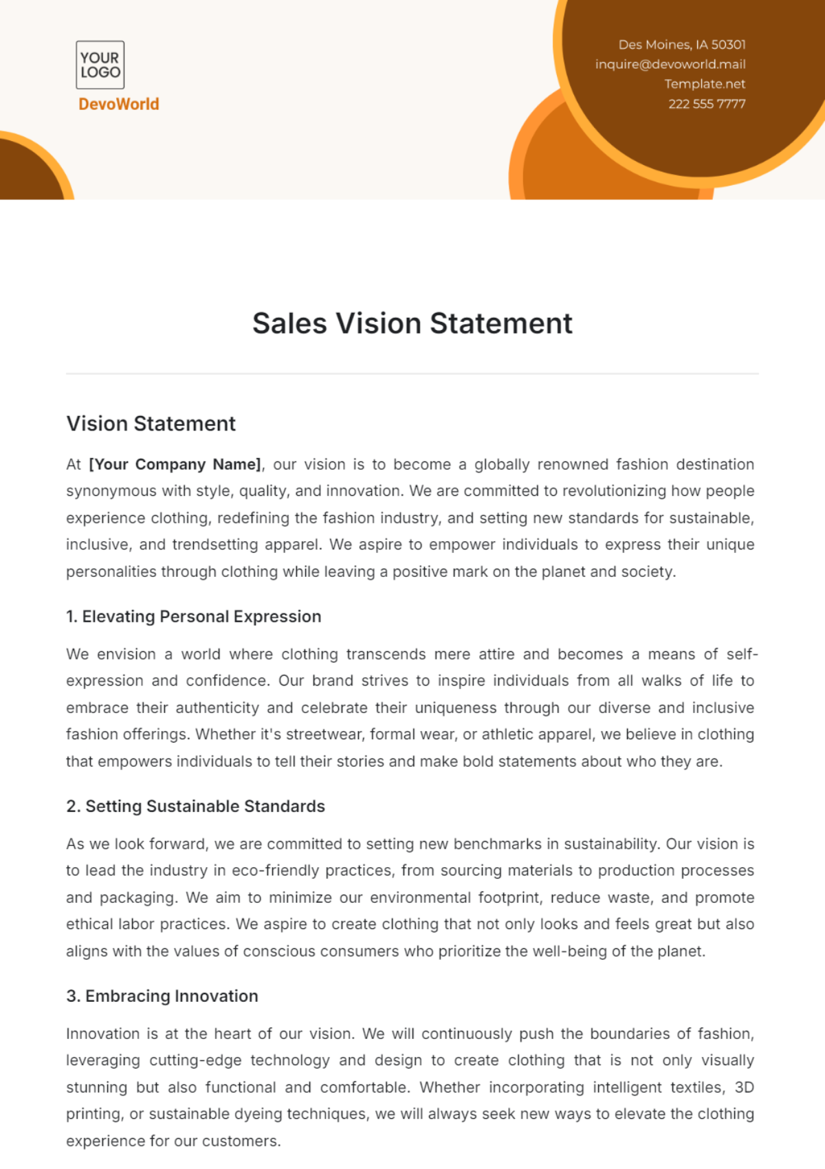 Free Aesthetic Sales Vision Statement Template to Edit Online Free Aesthetic Sales Vision Statement Template to Edit Online