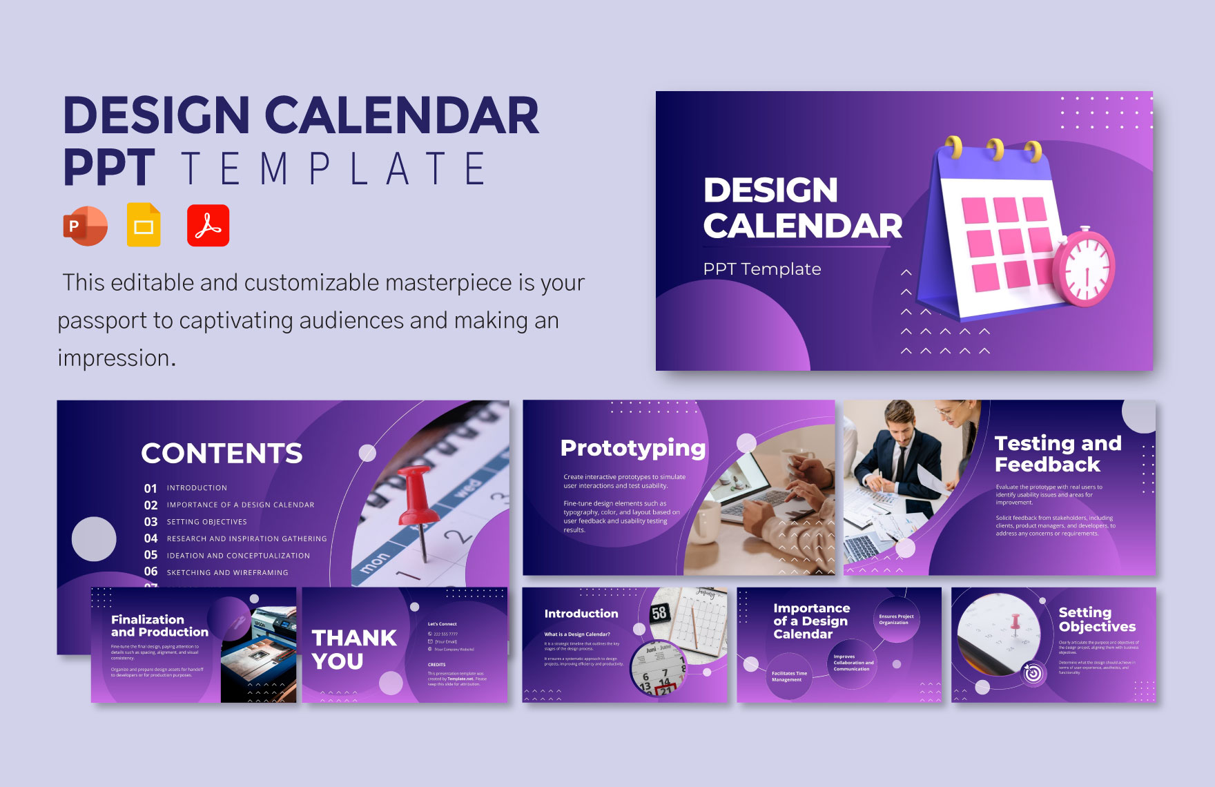 Design Calendar PPT Template Design Calendar PPT Template