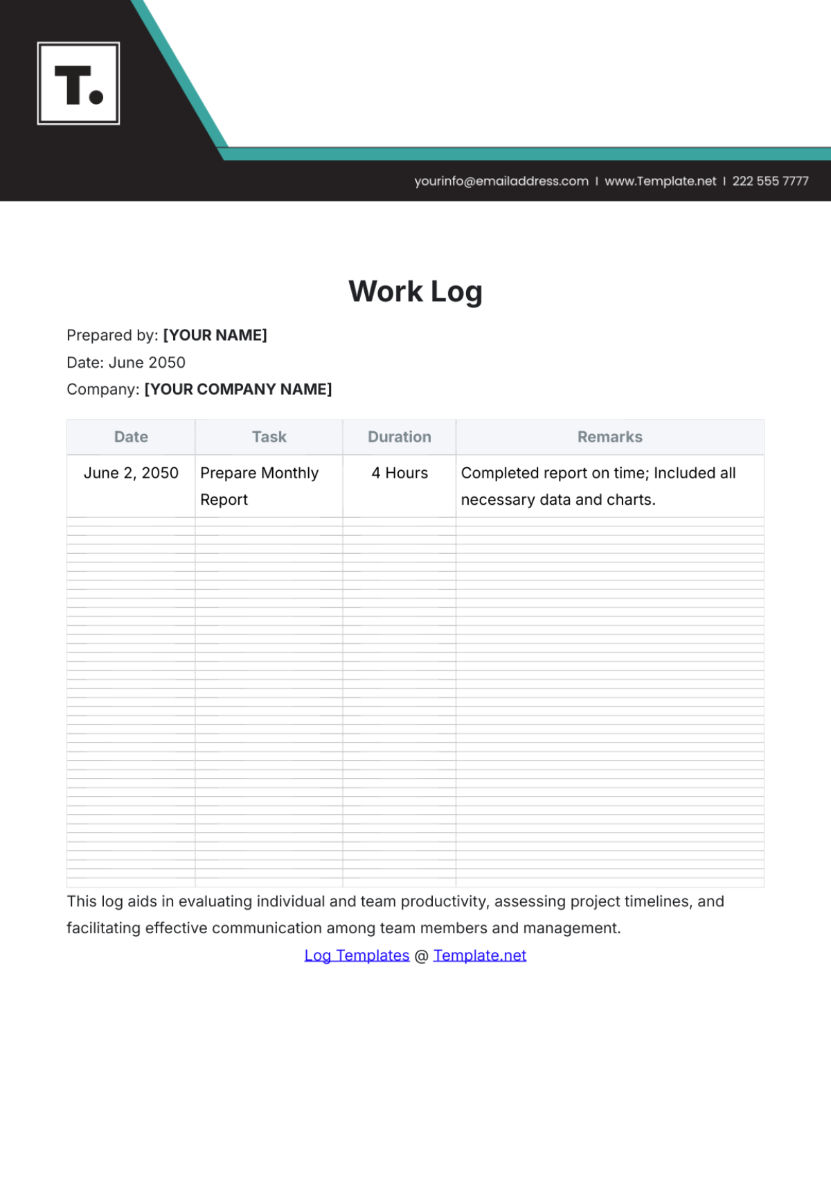 Free Professional Work Log Template to Edit Online Free Professional Work Log Template to Edit Online