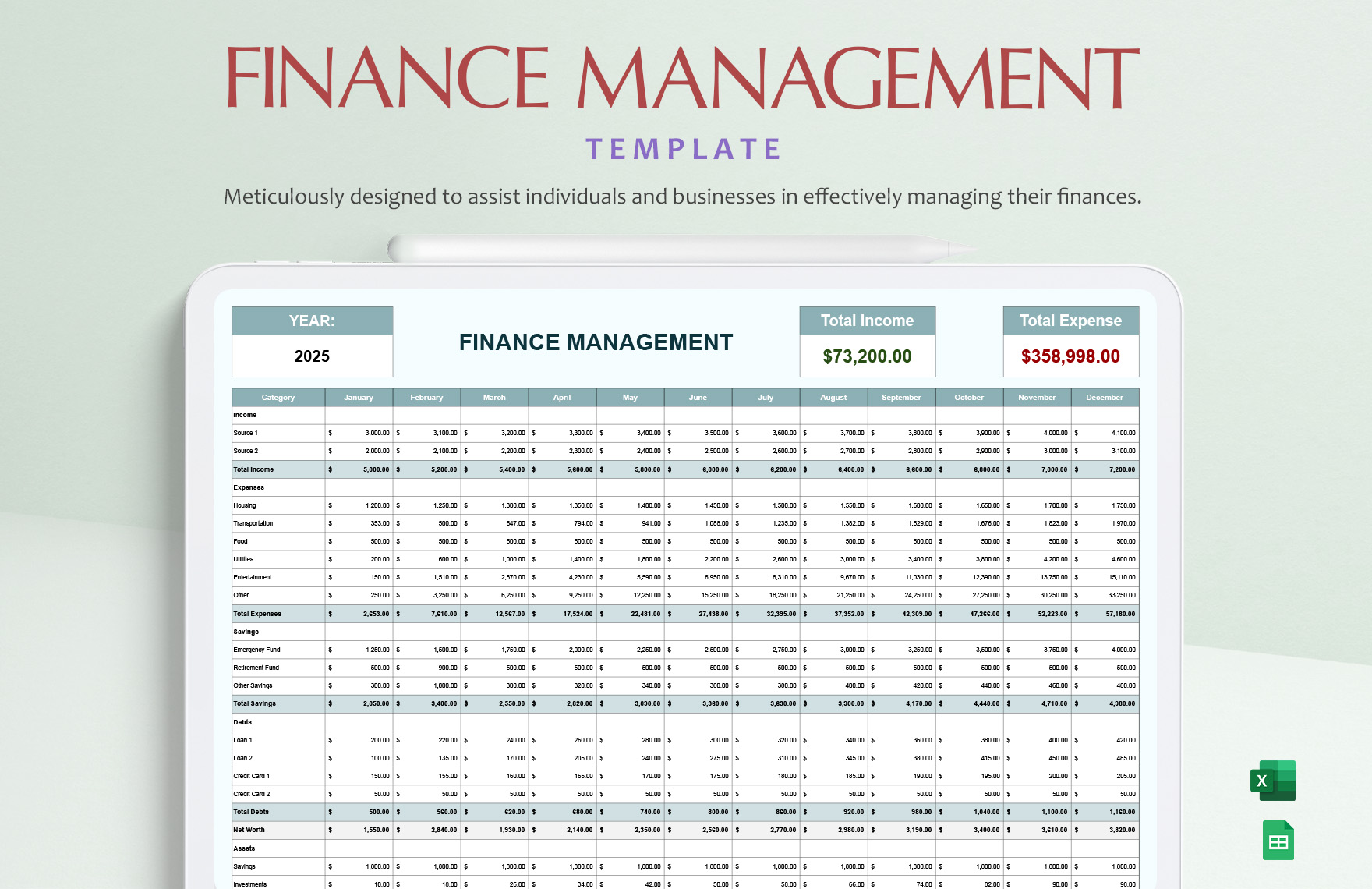 Finance Management Template