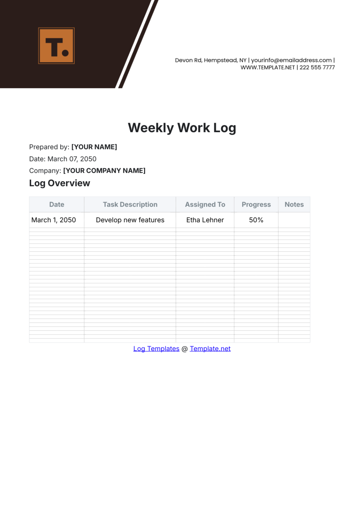 Free Weekly Work Log Template to Edit Online Free Weekly Work Log Template to Edit Online