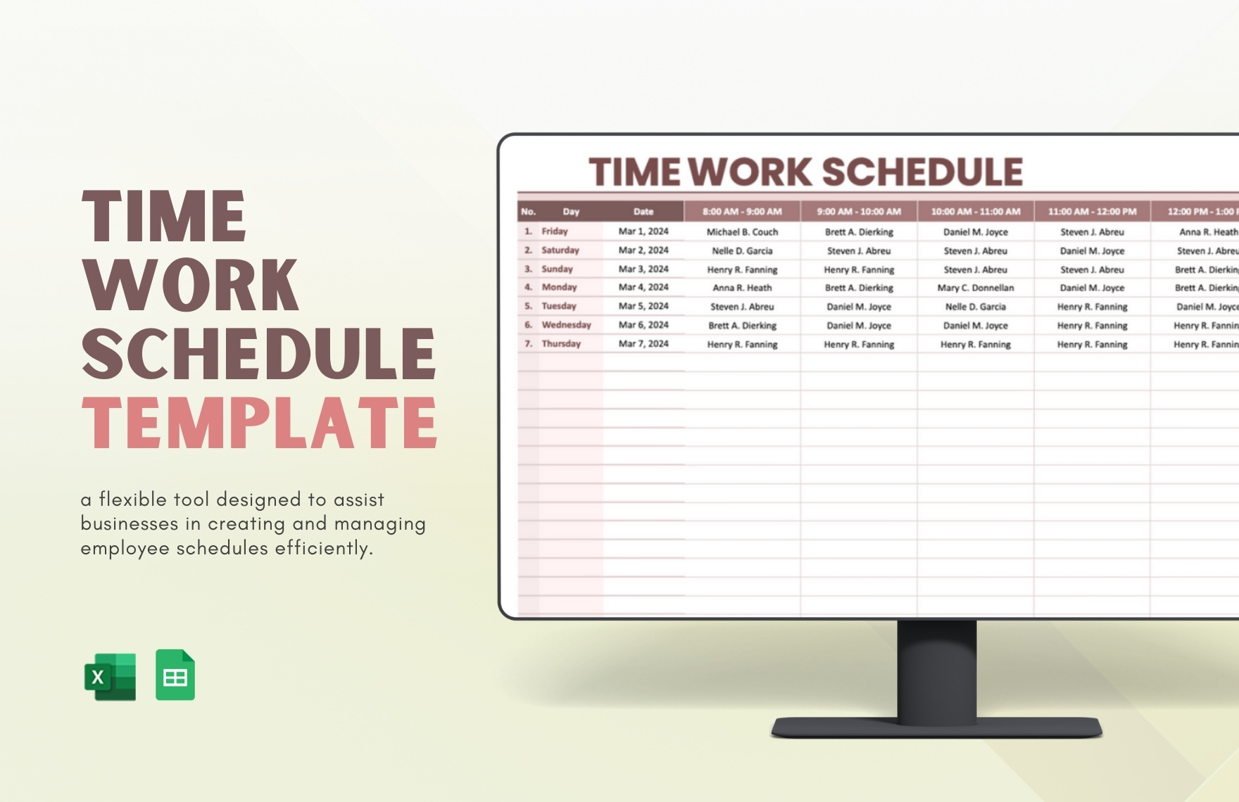Time Work Schedule Template Time Work Schedule Template