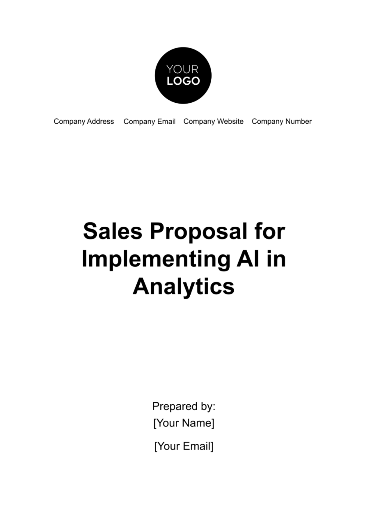Free Sales Proposal for Implementing AI in Analytics Template to Edit Online Free Sales Proposal for Implementing AI in Analytics Template to Edit Online