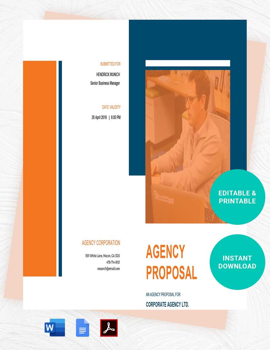 Simple Agency Proposal Template in Pages, Word, Google Docs - Download | Template.net Simple Agency Proposal Template in Pages, Word, Google Docs - Download | Template.net